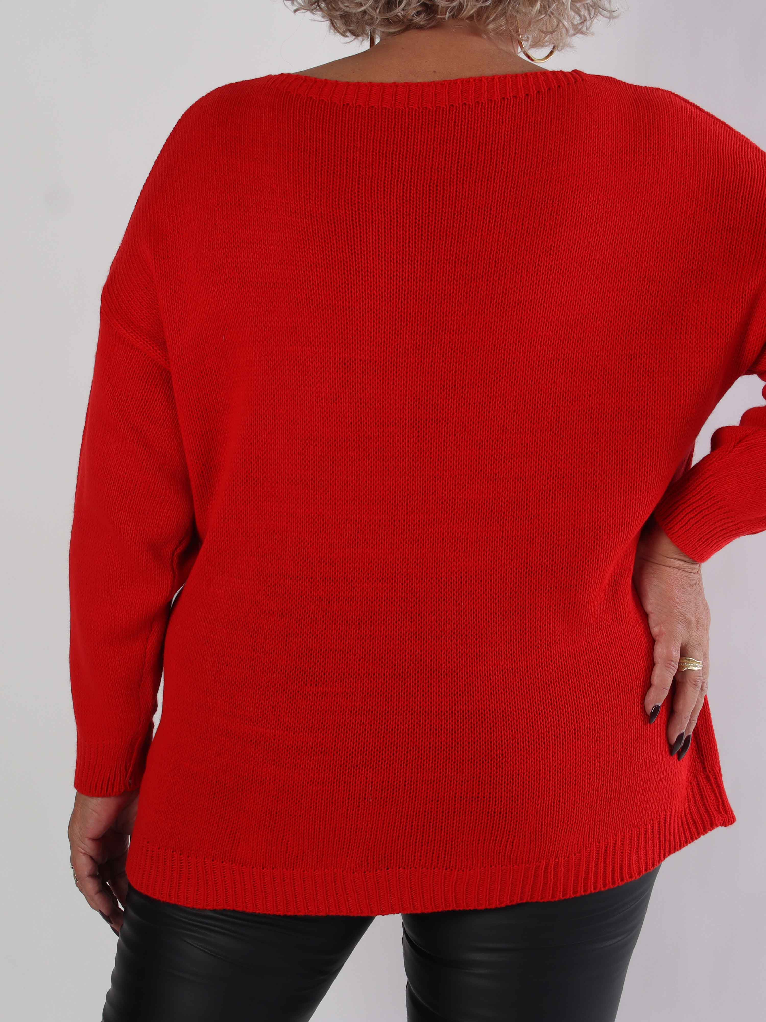 Merry - Plus size julestrik med guld skrift