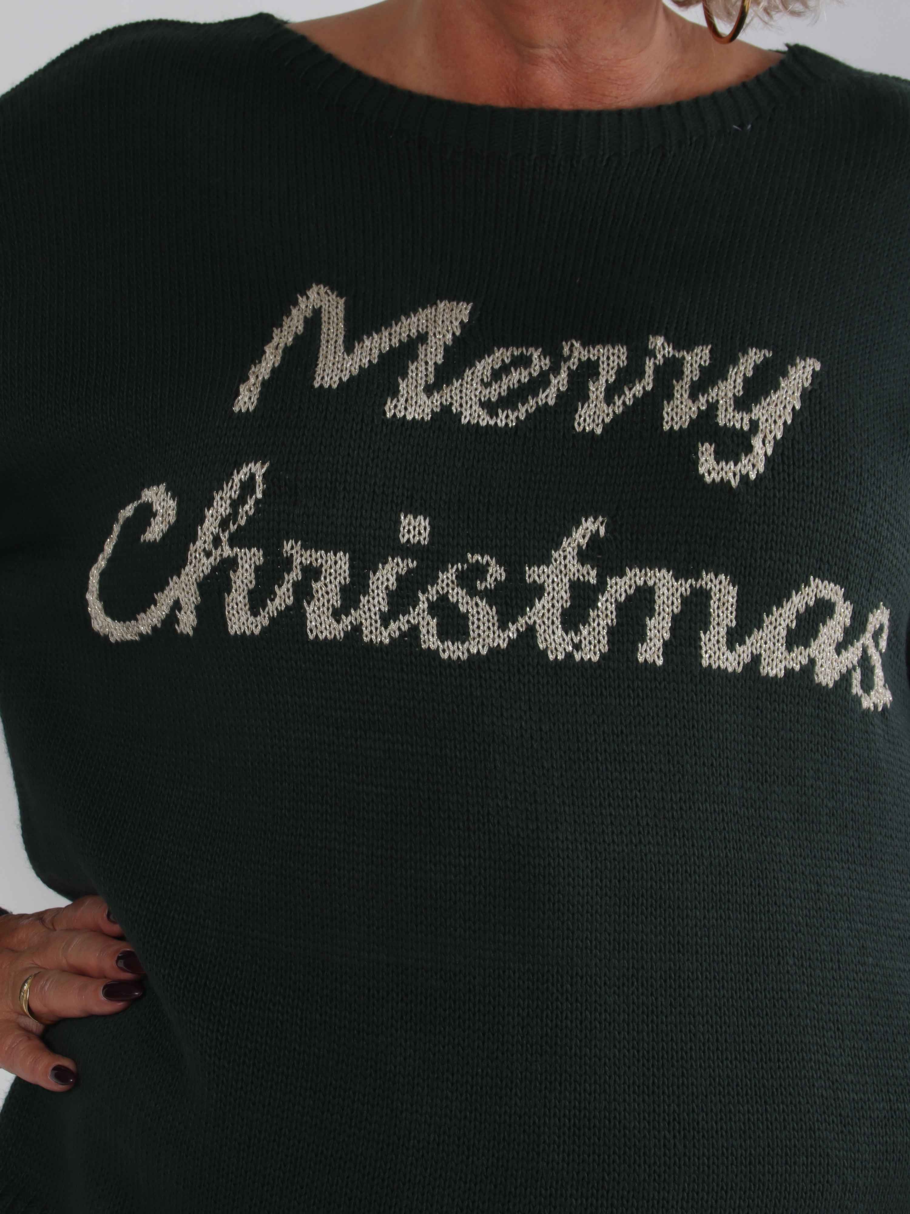 Merry - Plus size julestrik med guld skrift