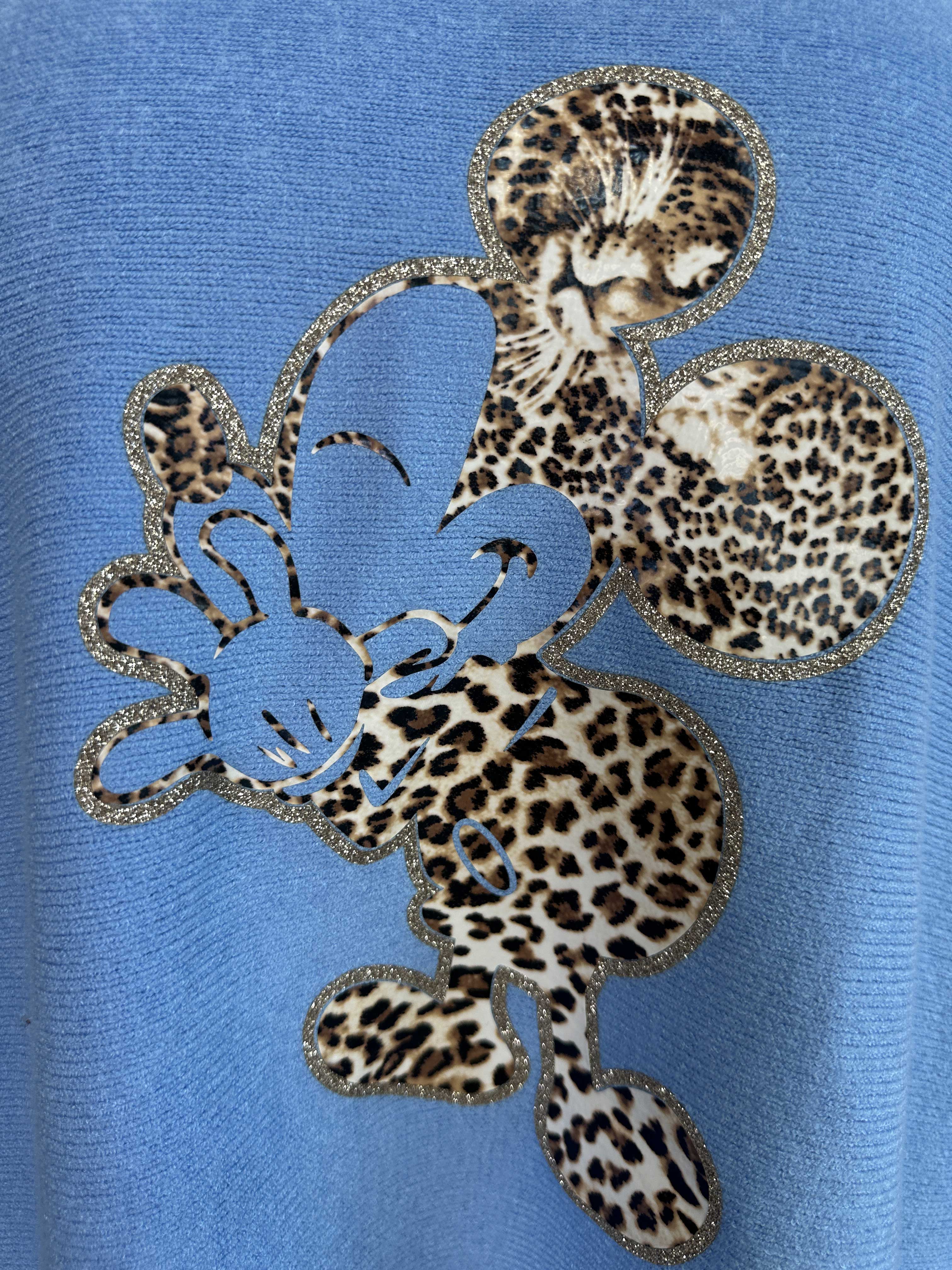 Mouse - Blød strikbluse med mickey tryk i leo