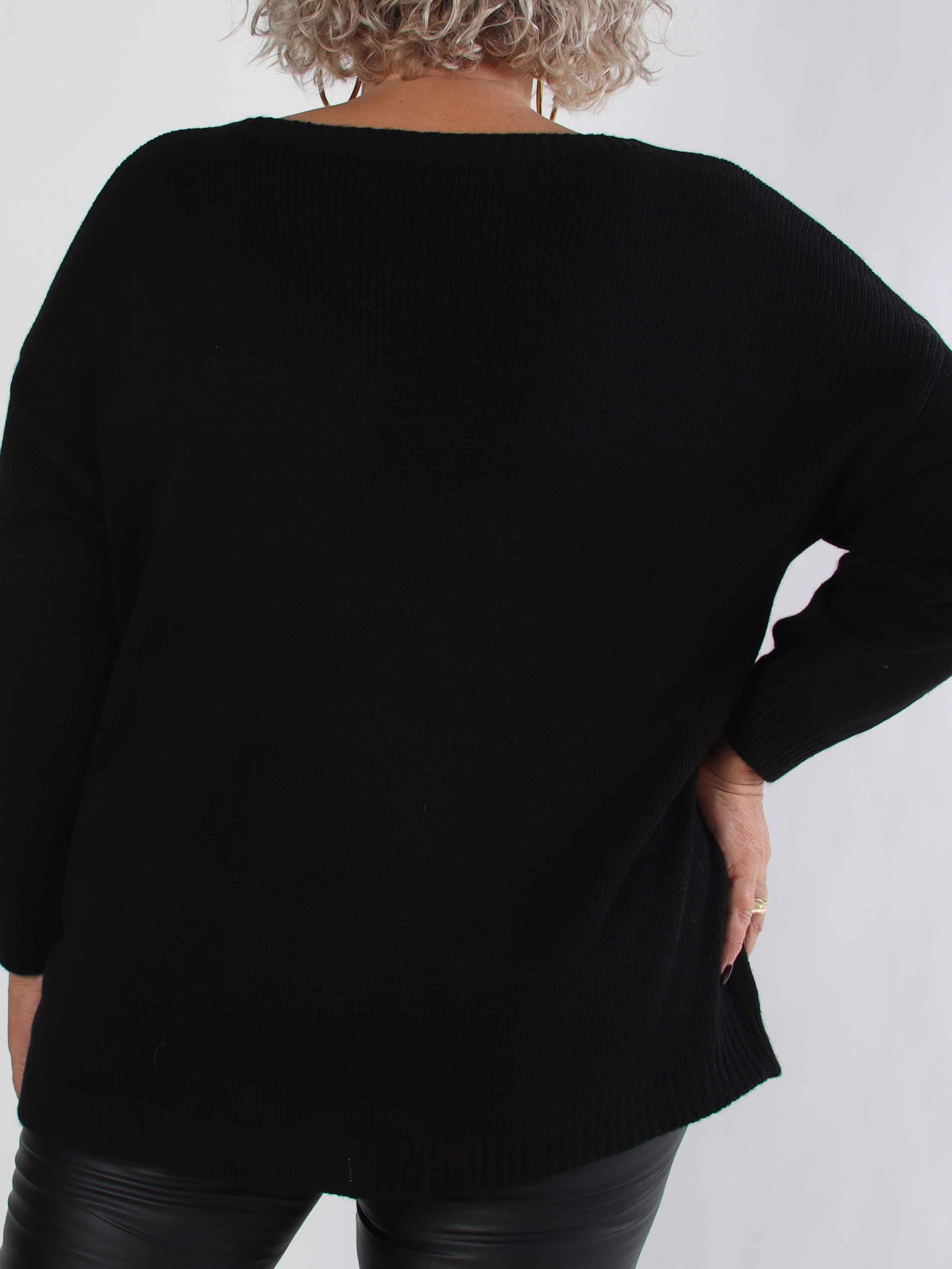 Merry - Plus size julestrik med guld skrift