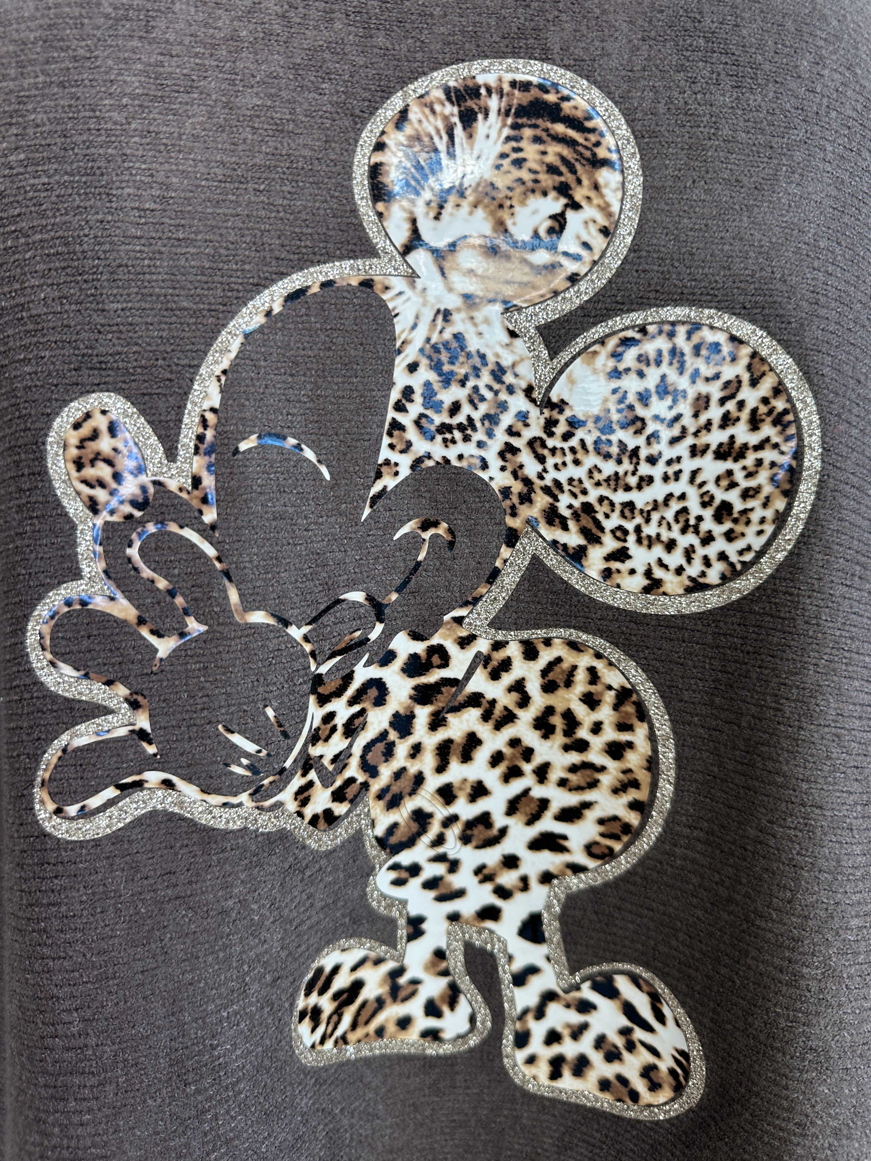 Mouse - Blød strikbluse med mickey tryk i leo