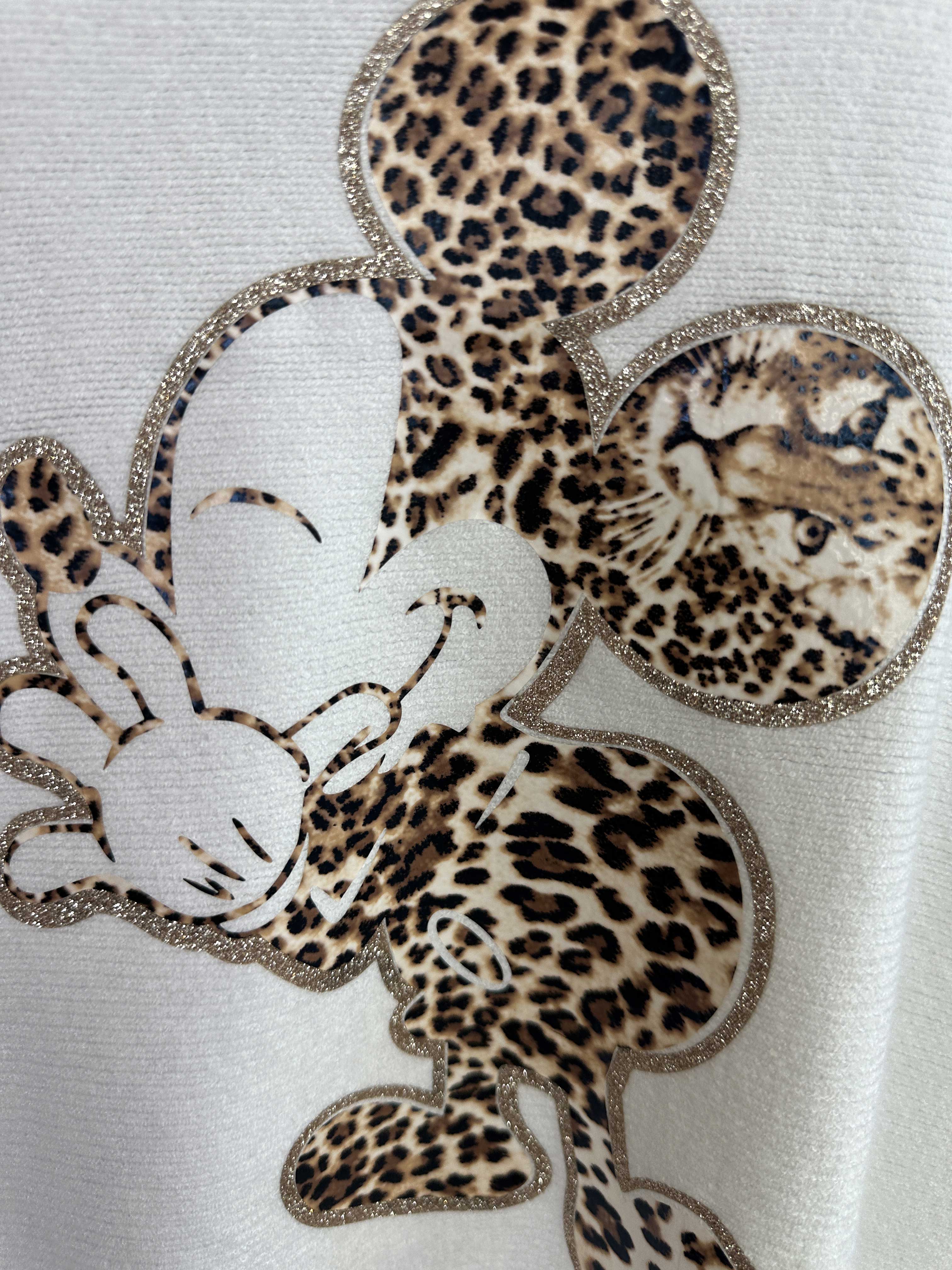 Mouse - Blød strikbluse med mickey tryk i leo