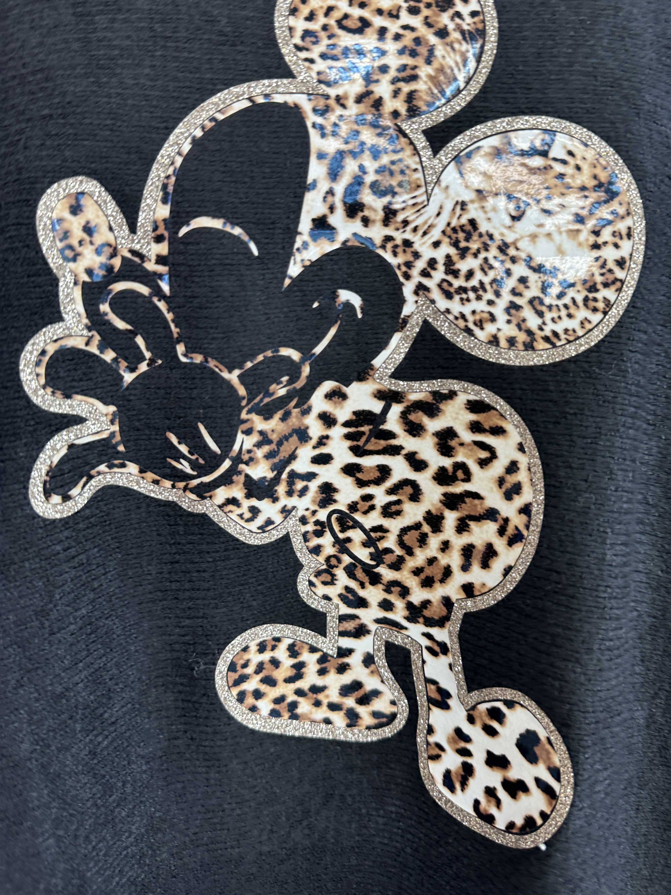Mouse - Blød strikbluse med mickey tryk i leo
