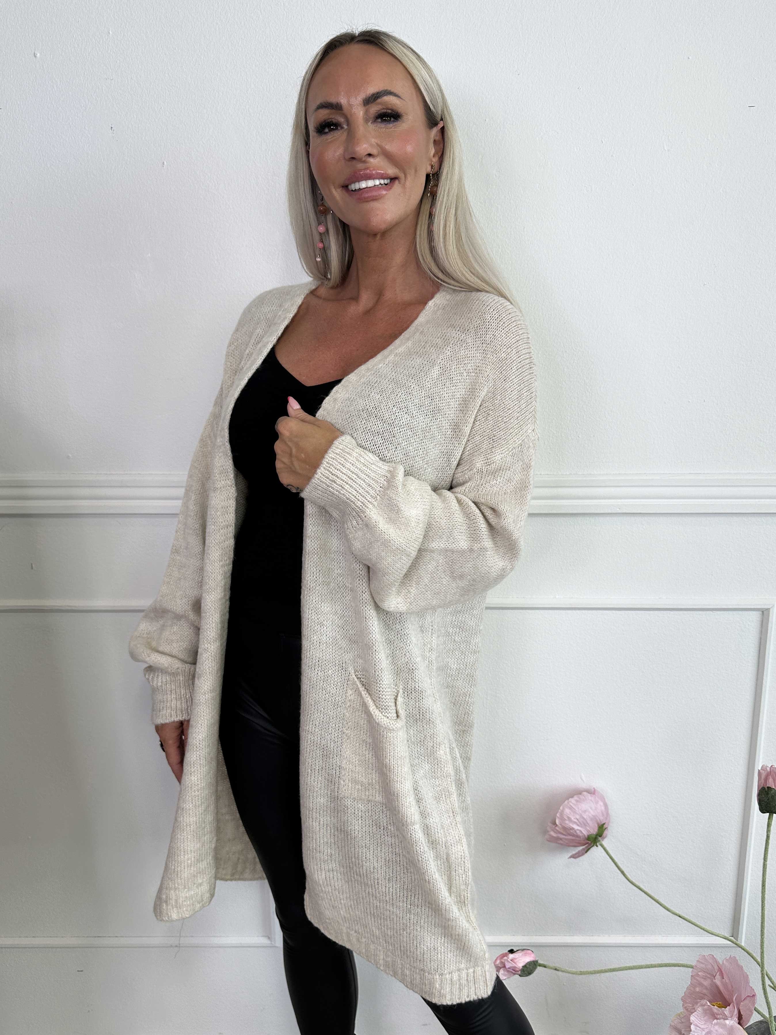 Valentine - Strikcardigan med lommer