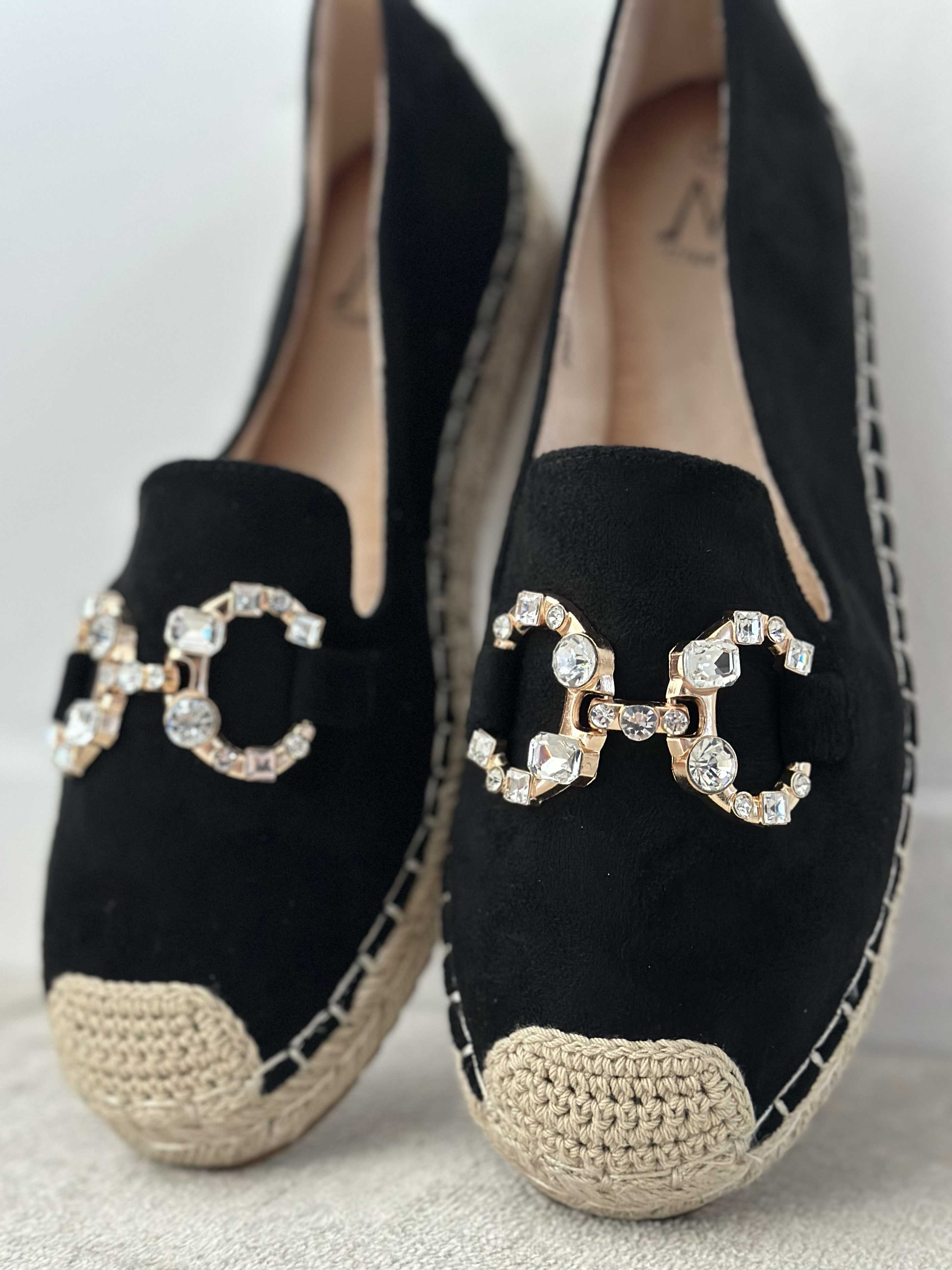 Melinda - Espadrillos med spænde pyntet med similisten