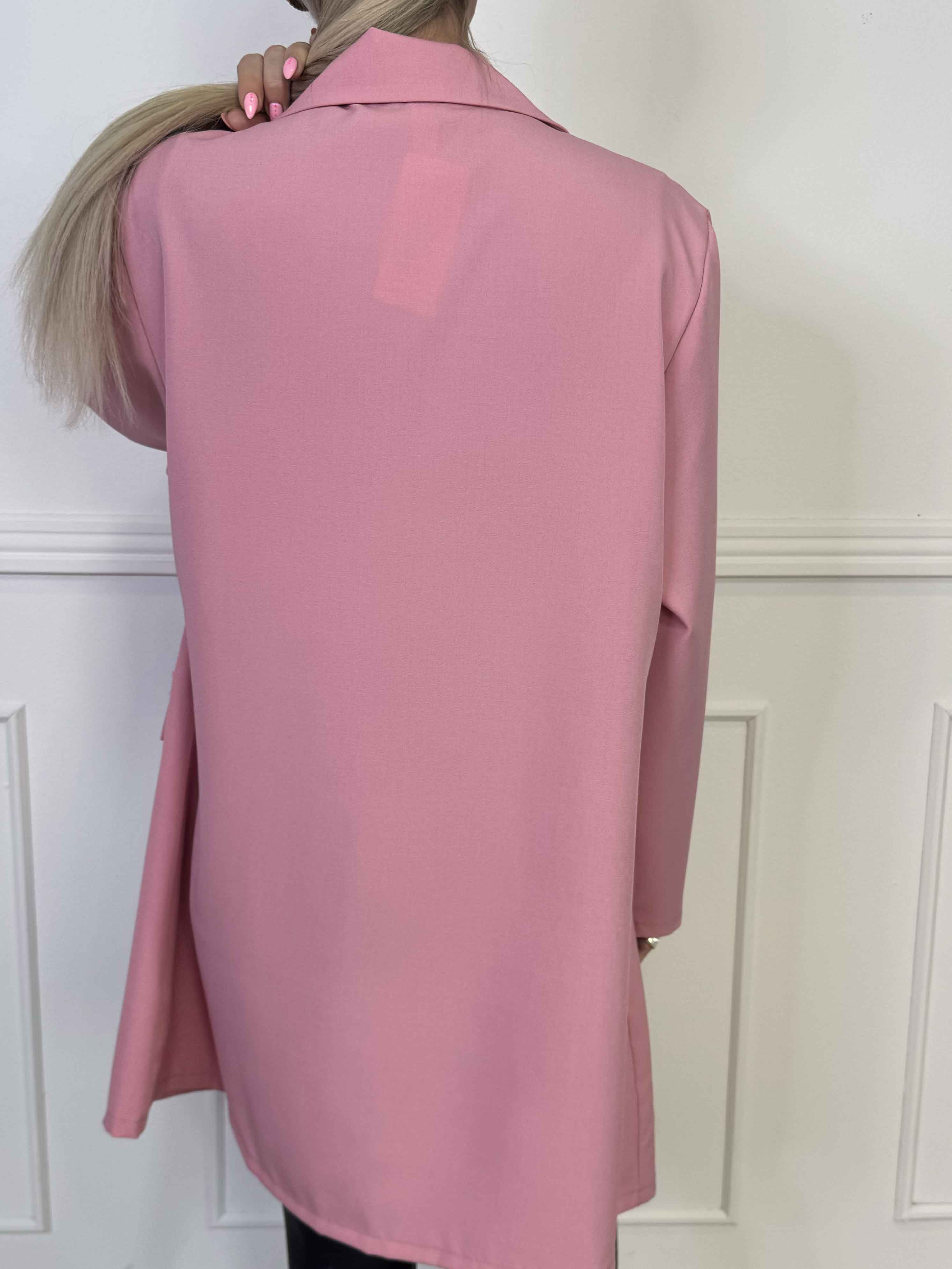 Lanthe Long Plain - Lang ensfarvet blazer