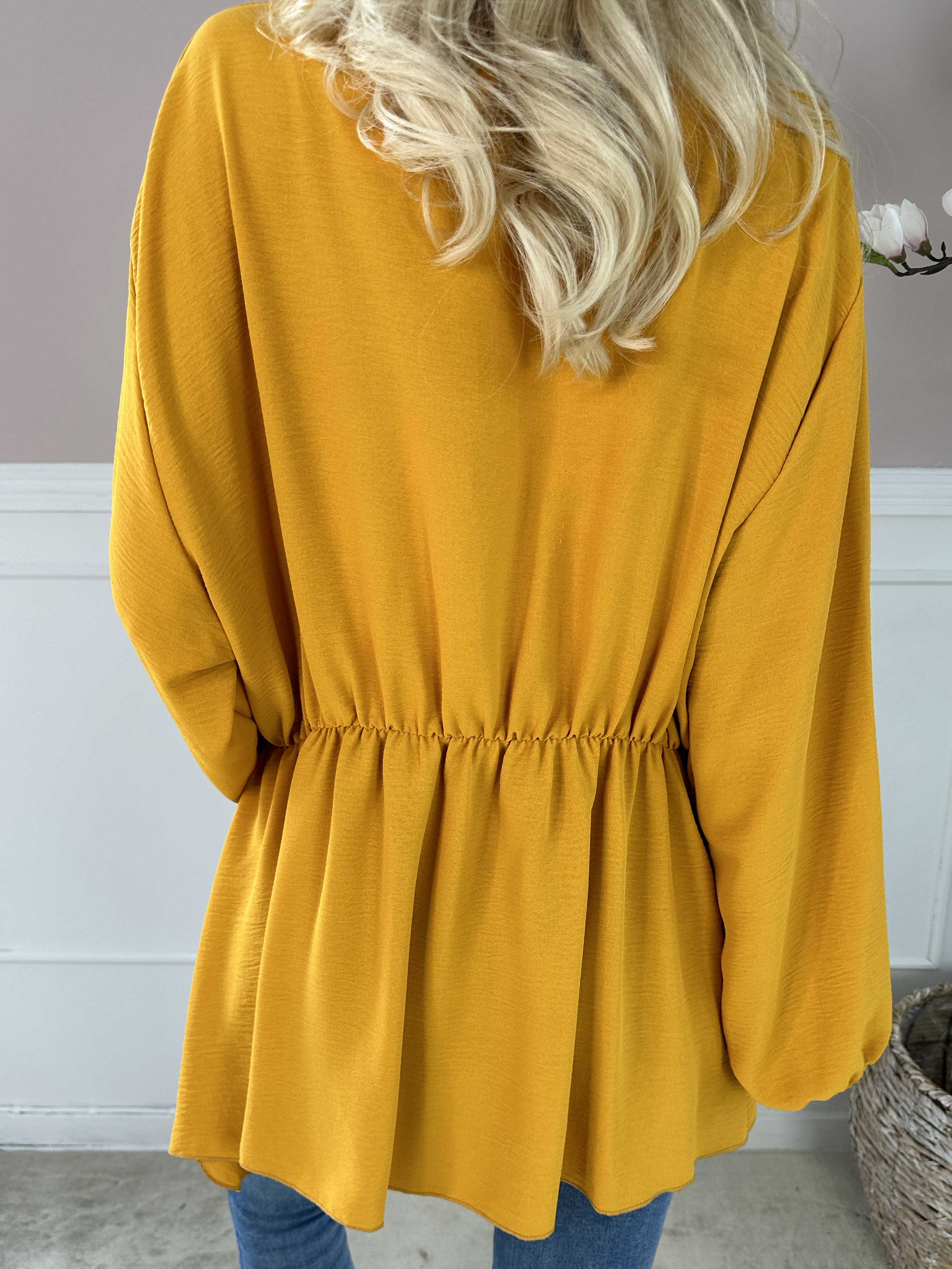 Hermina long sleeve - Sød bluse med elastik i taljen