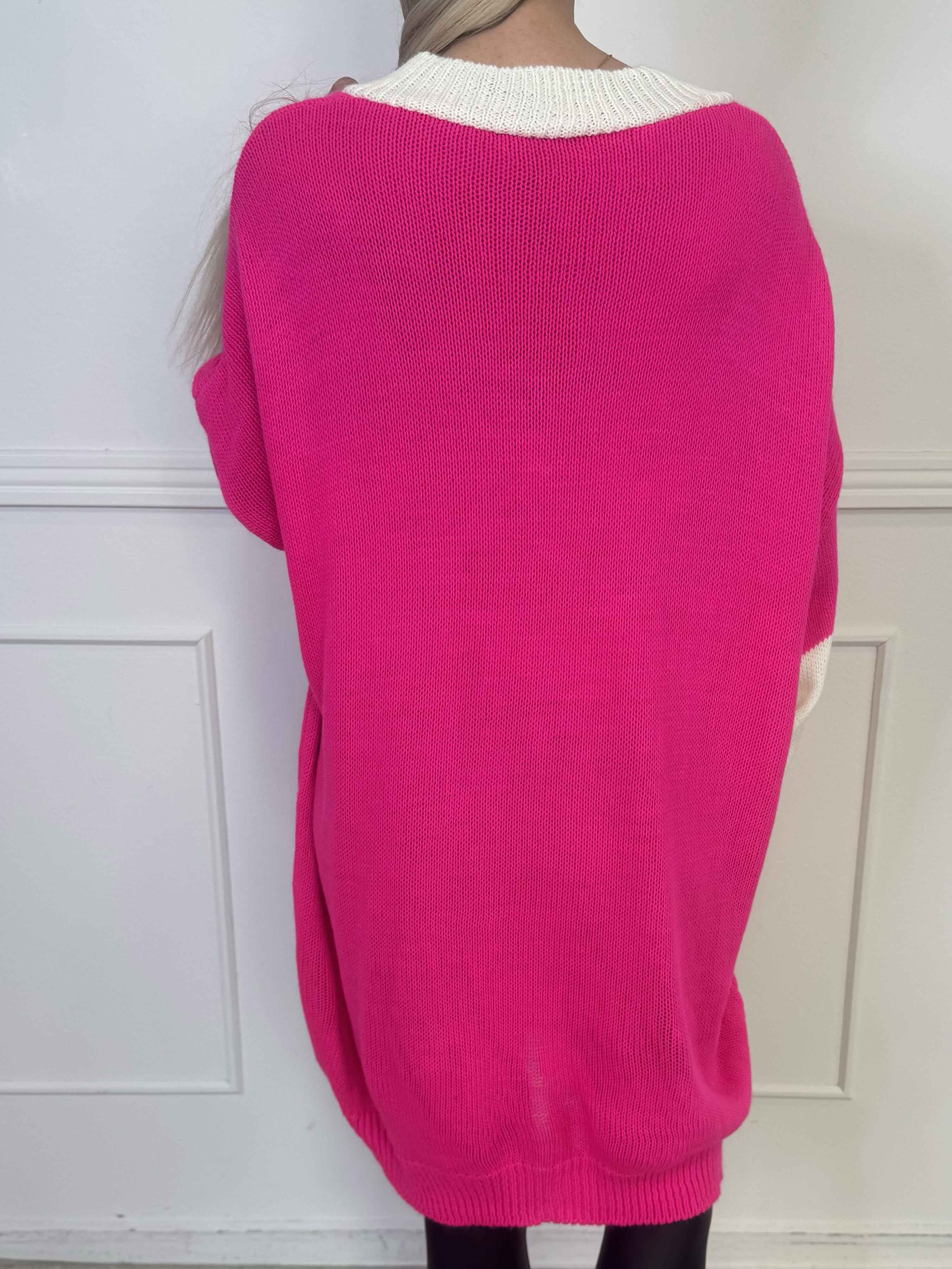 Tiane - Sporty strikkjole med motiv foran