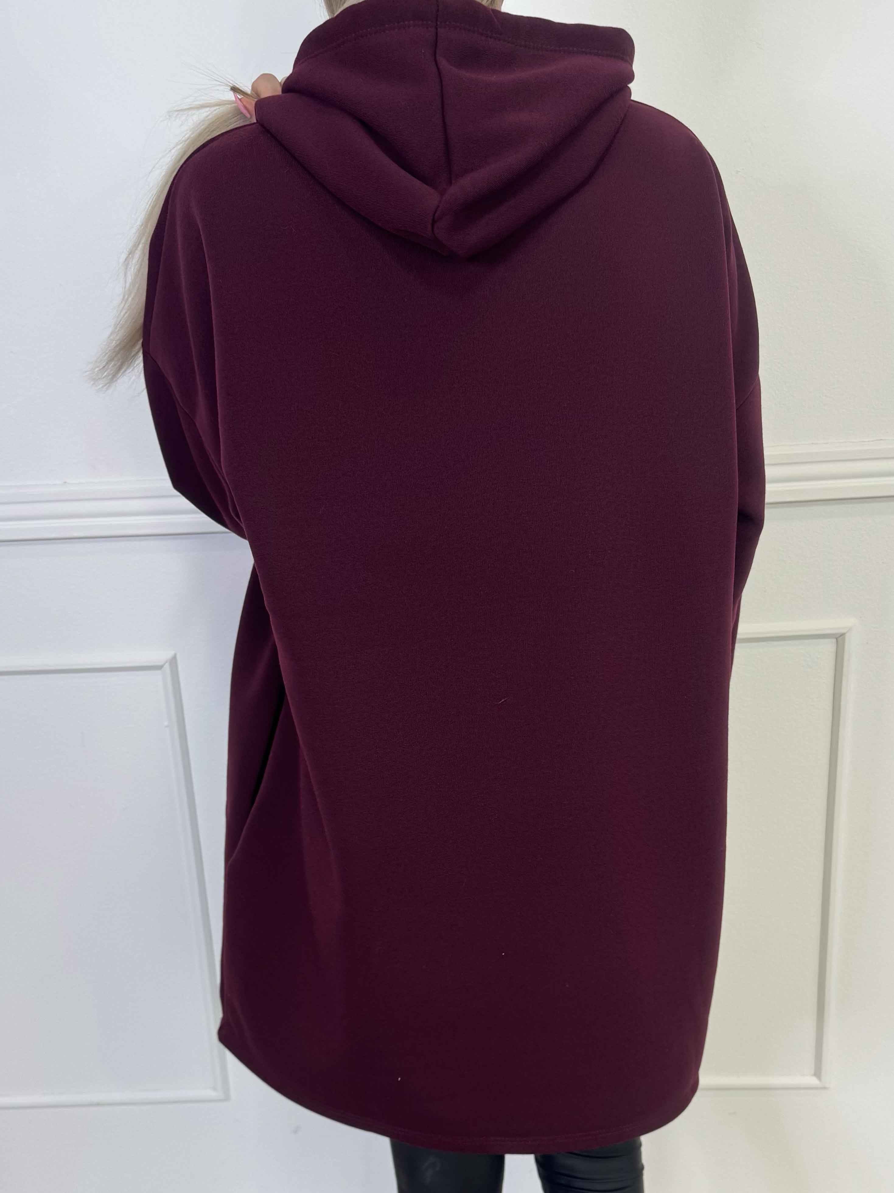 Perrine - Hoodiekjole med VOGUE tryk med lommer