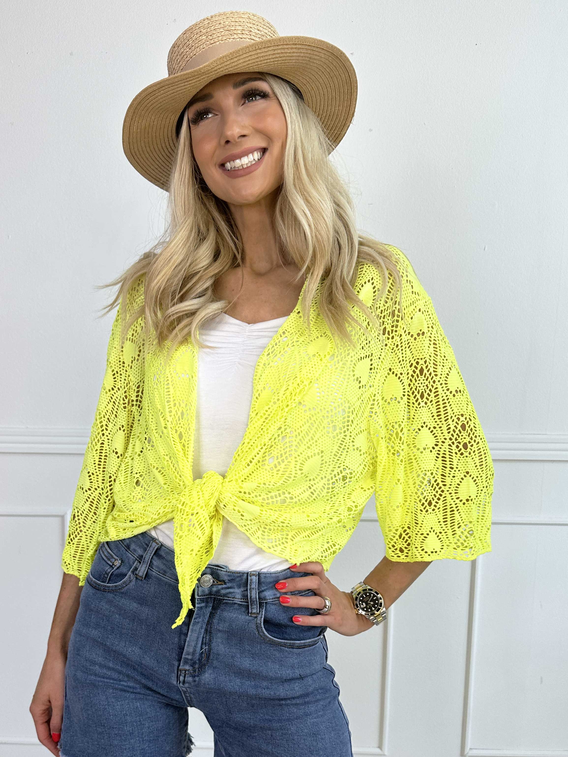 Cassiopea - Let cardigan i viskose med hulmønster