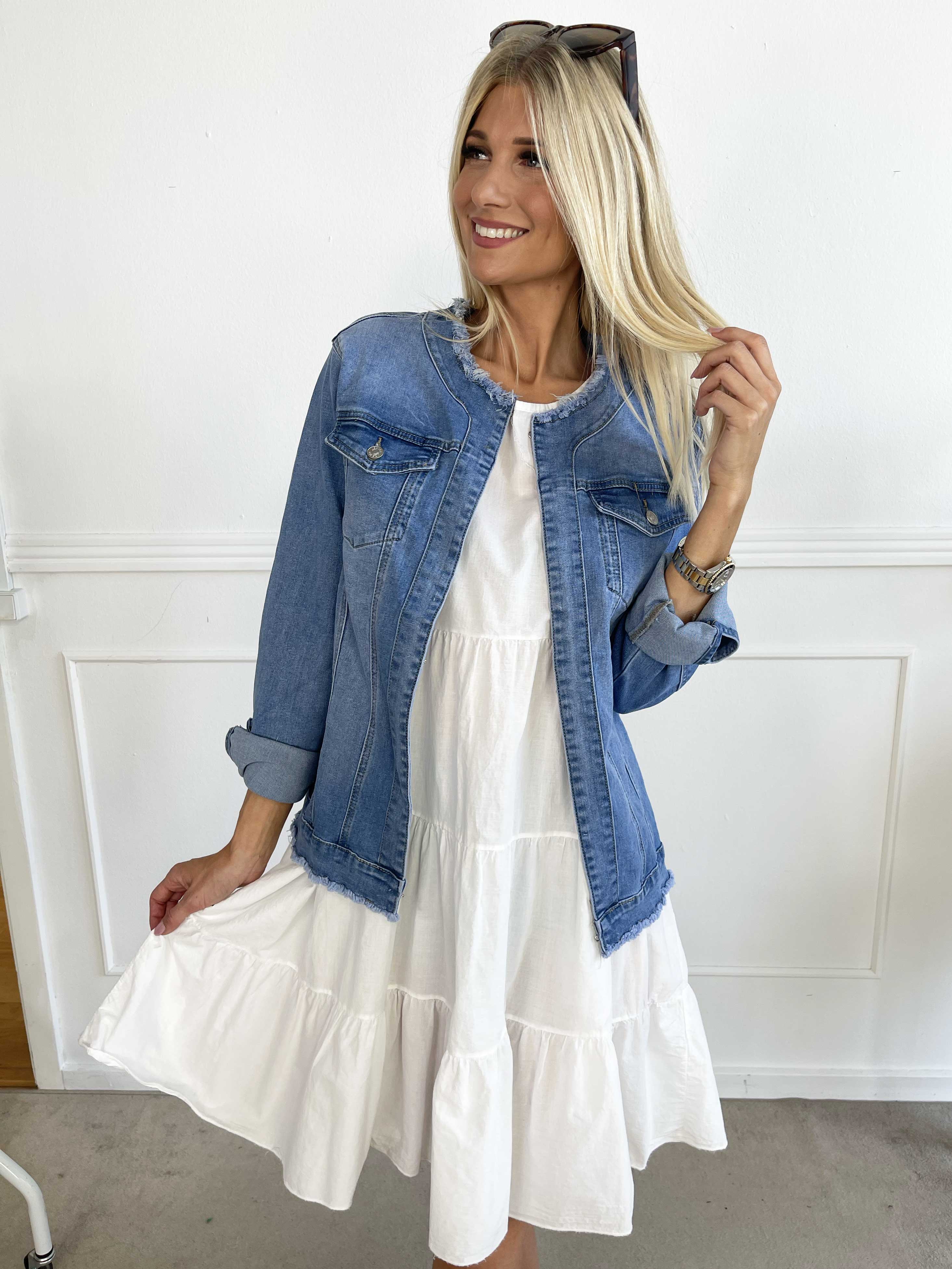 Vegas - Denimjakke med stræk i