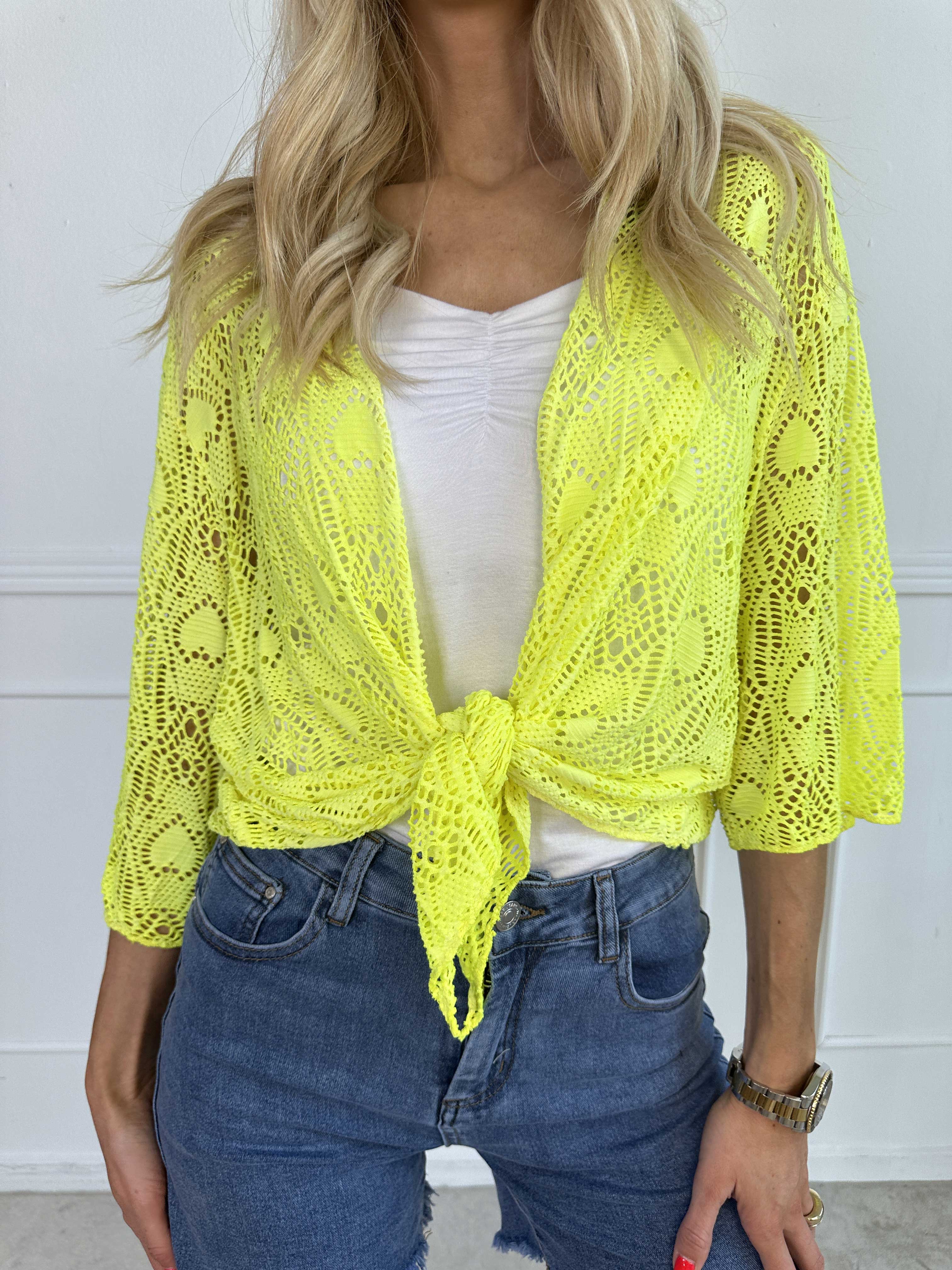 Cassiopea - Let cardigan i viskose med hulmønster