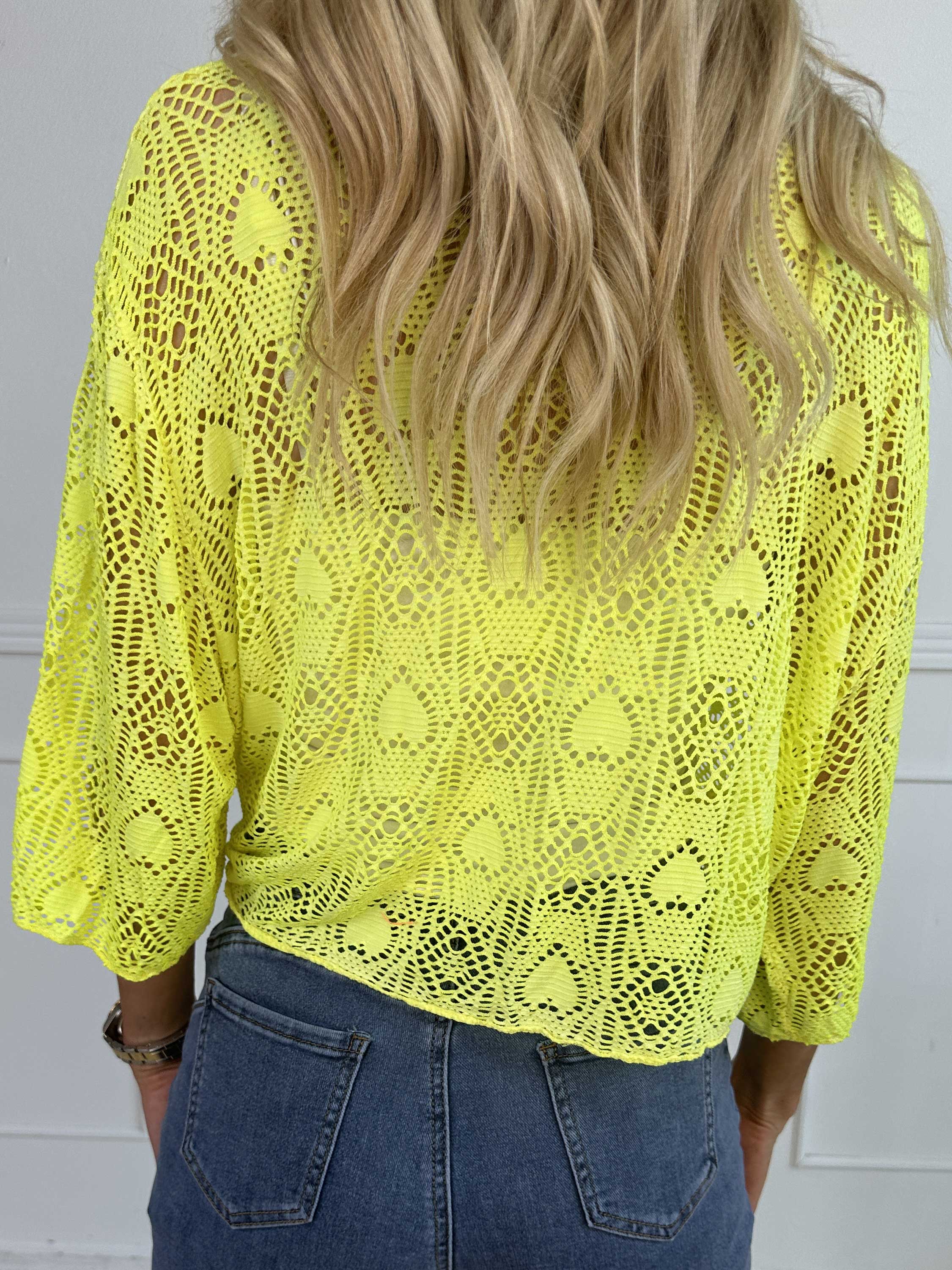 Cassiopea - Let cardigan i viskose med hulmønster