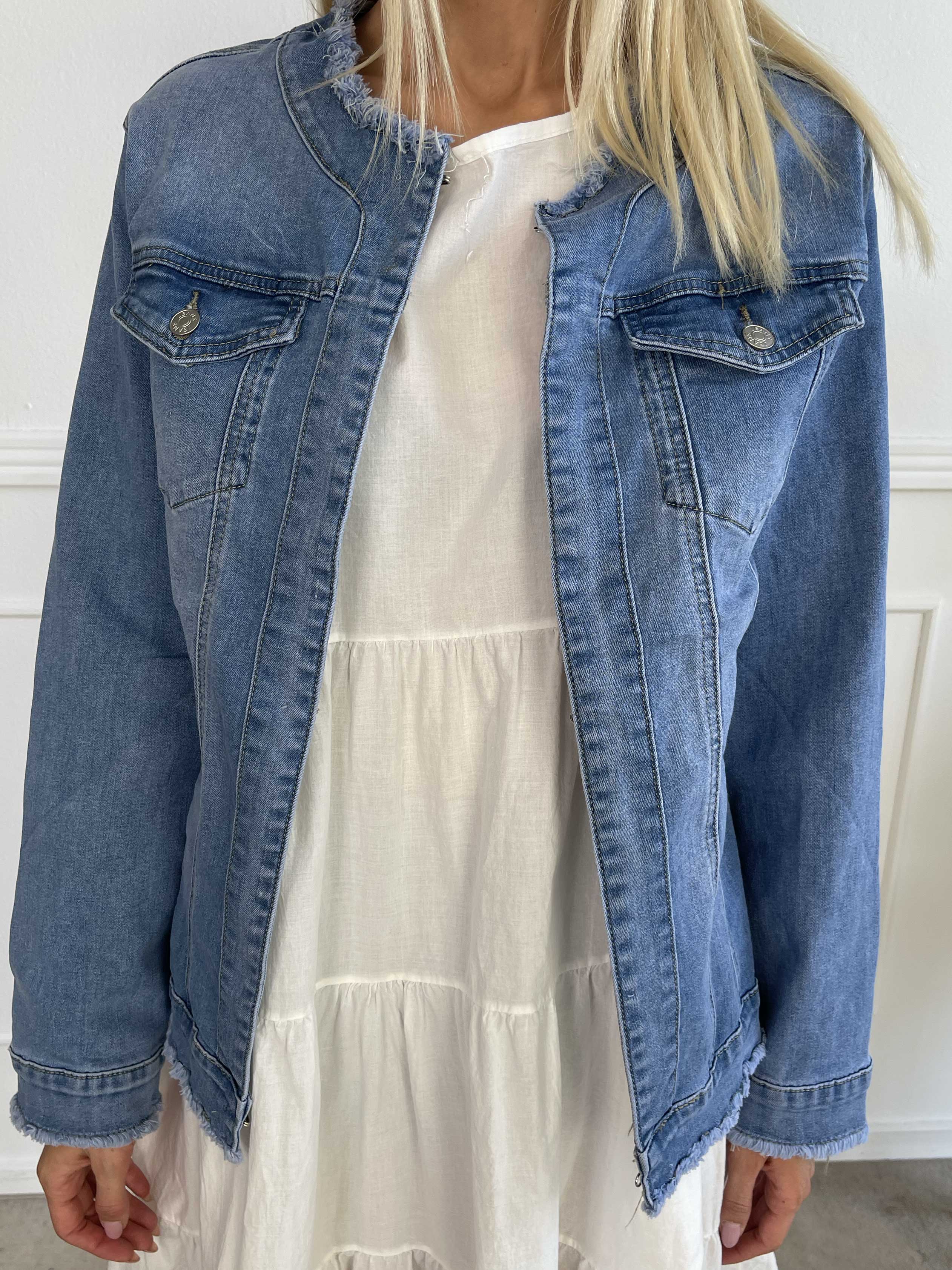 Vegas - Denimjakke med stræk i