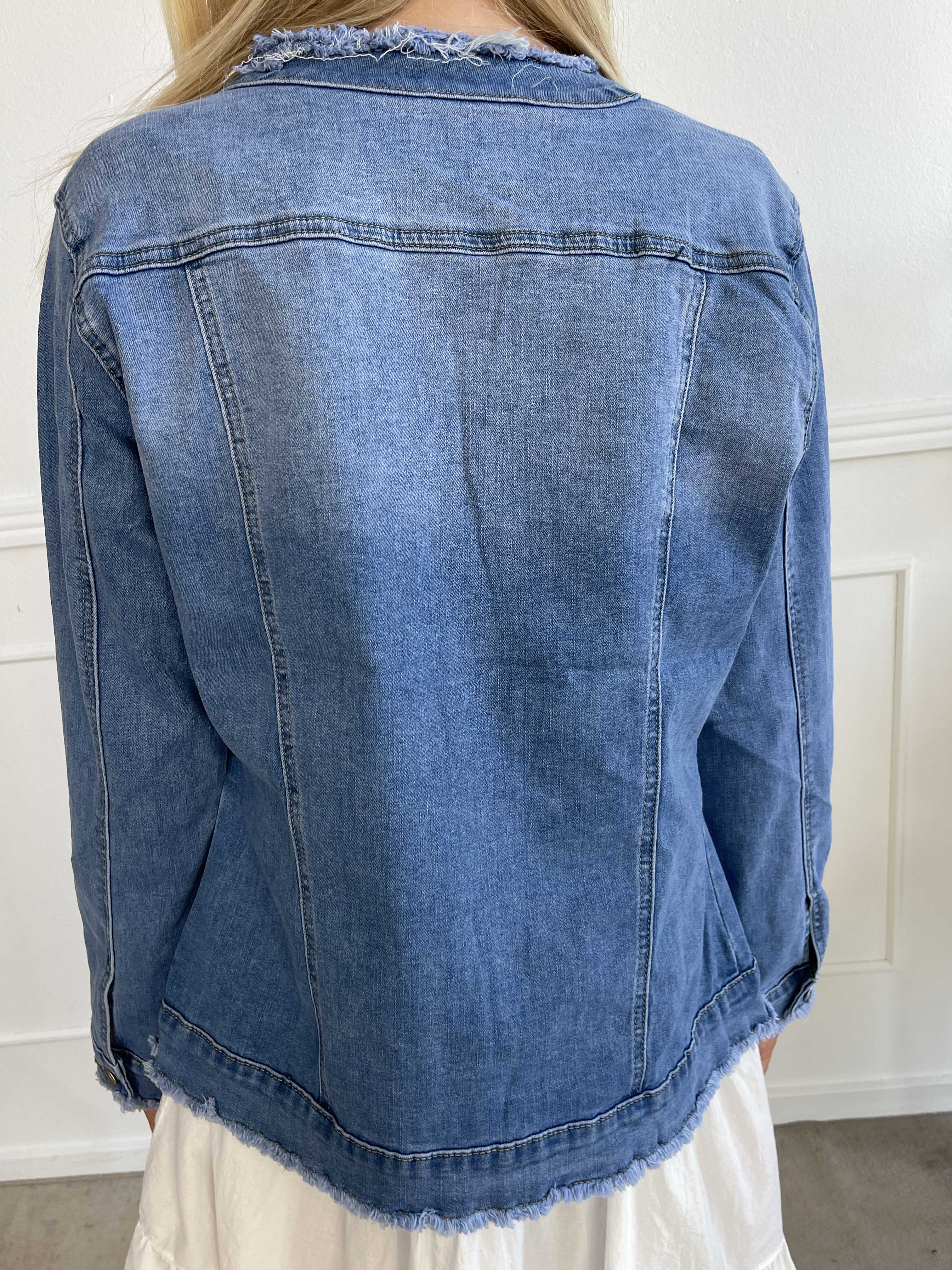 Vegas - Denimjakke med stræk i