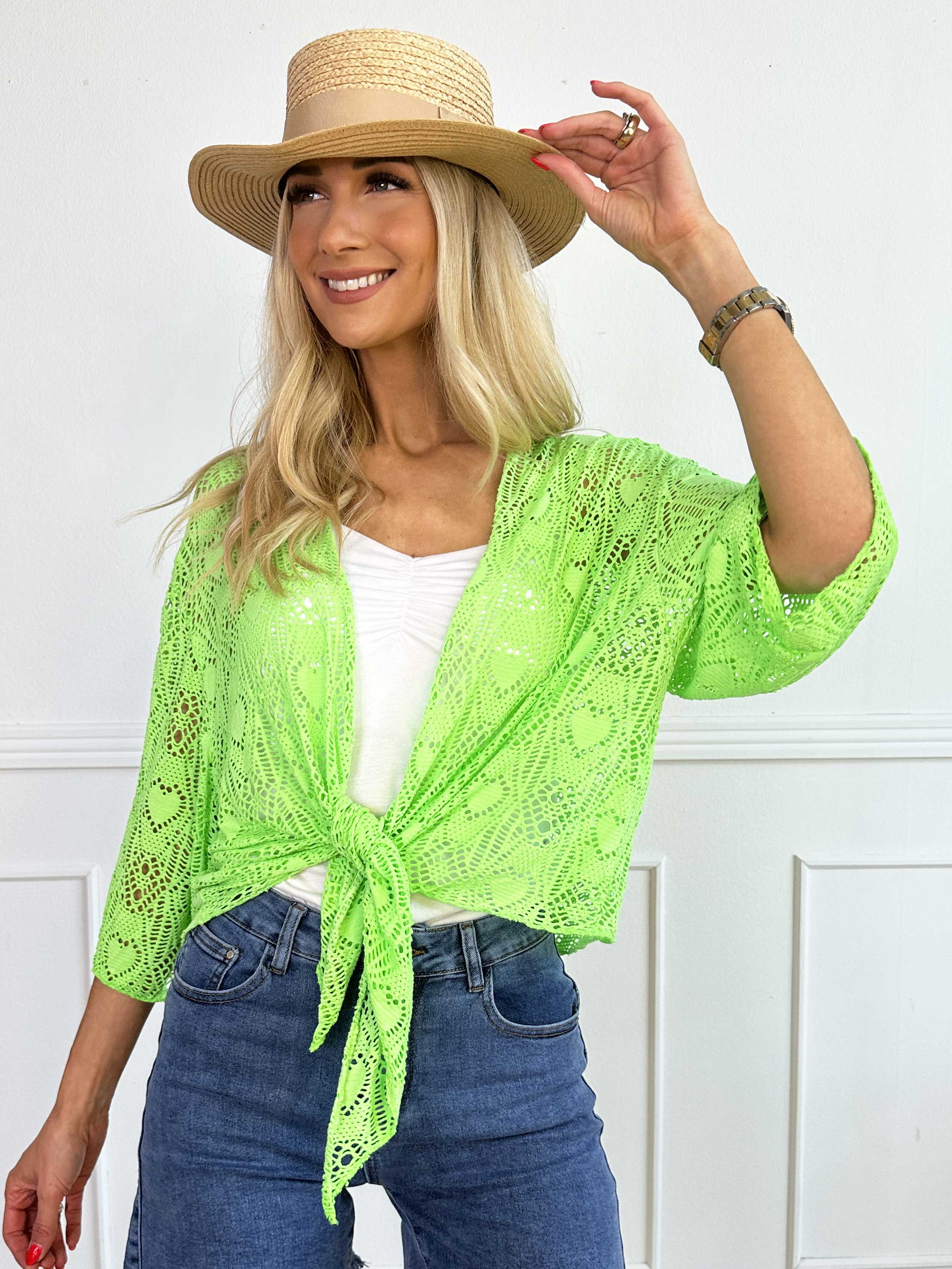 Cassiopea - Let cardigan i viskose med hulmønster