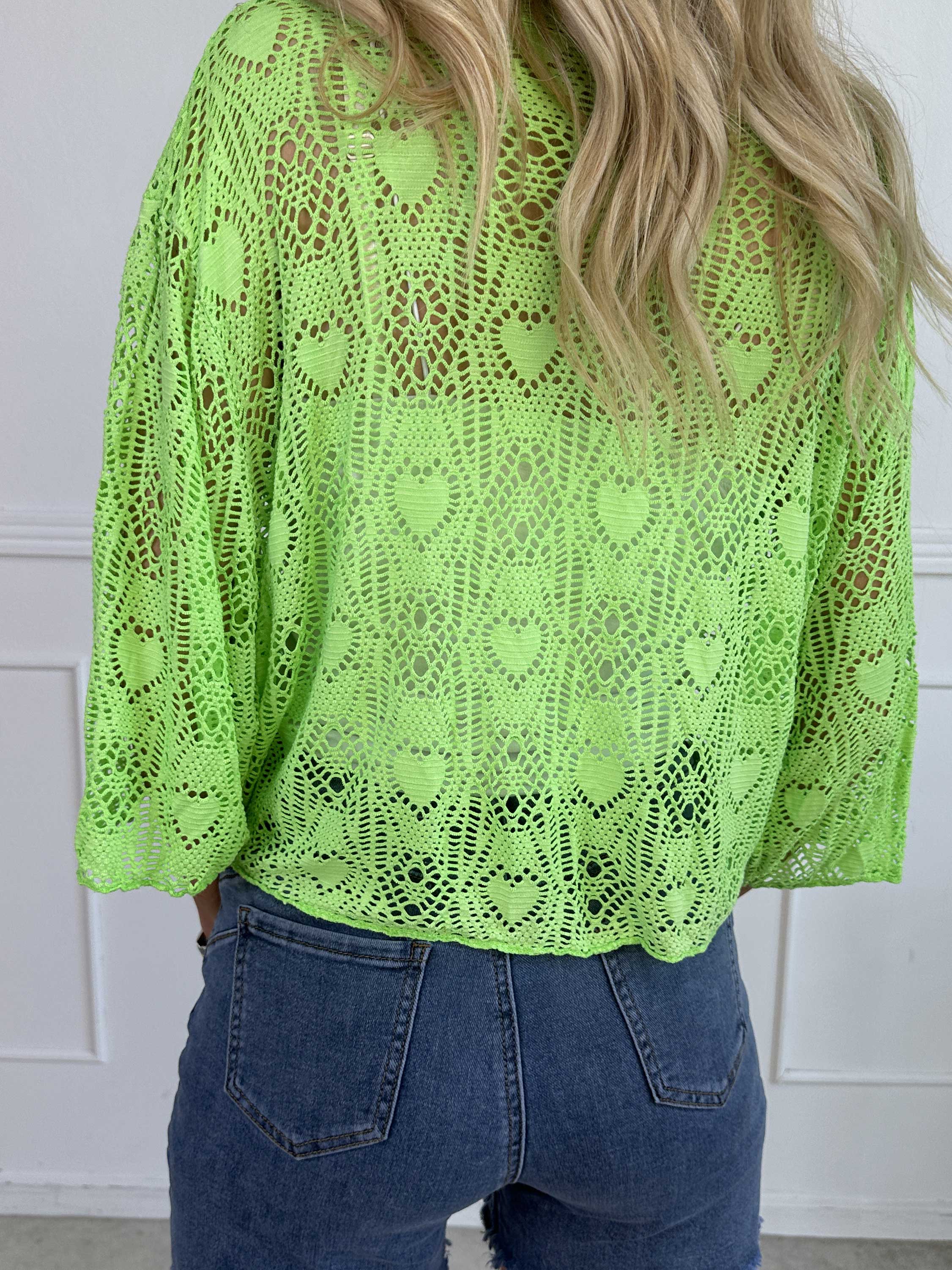 Cassiopea - Let cardigan i viskose med hulmønster