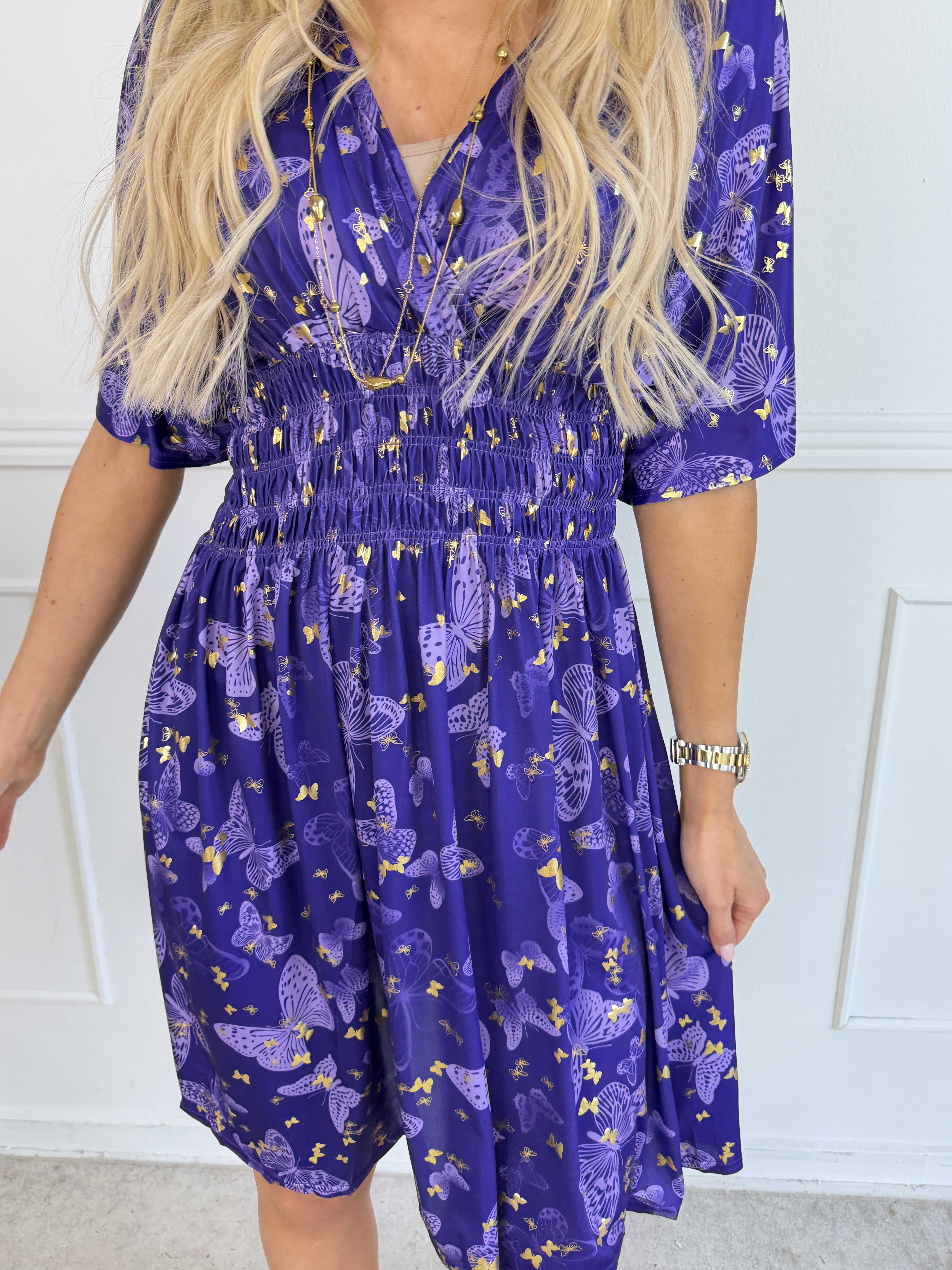 Pams Butterfly Short - Elastisk kjole med sommerfugleprint