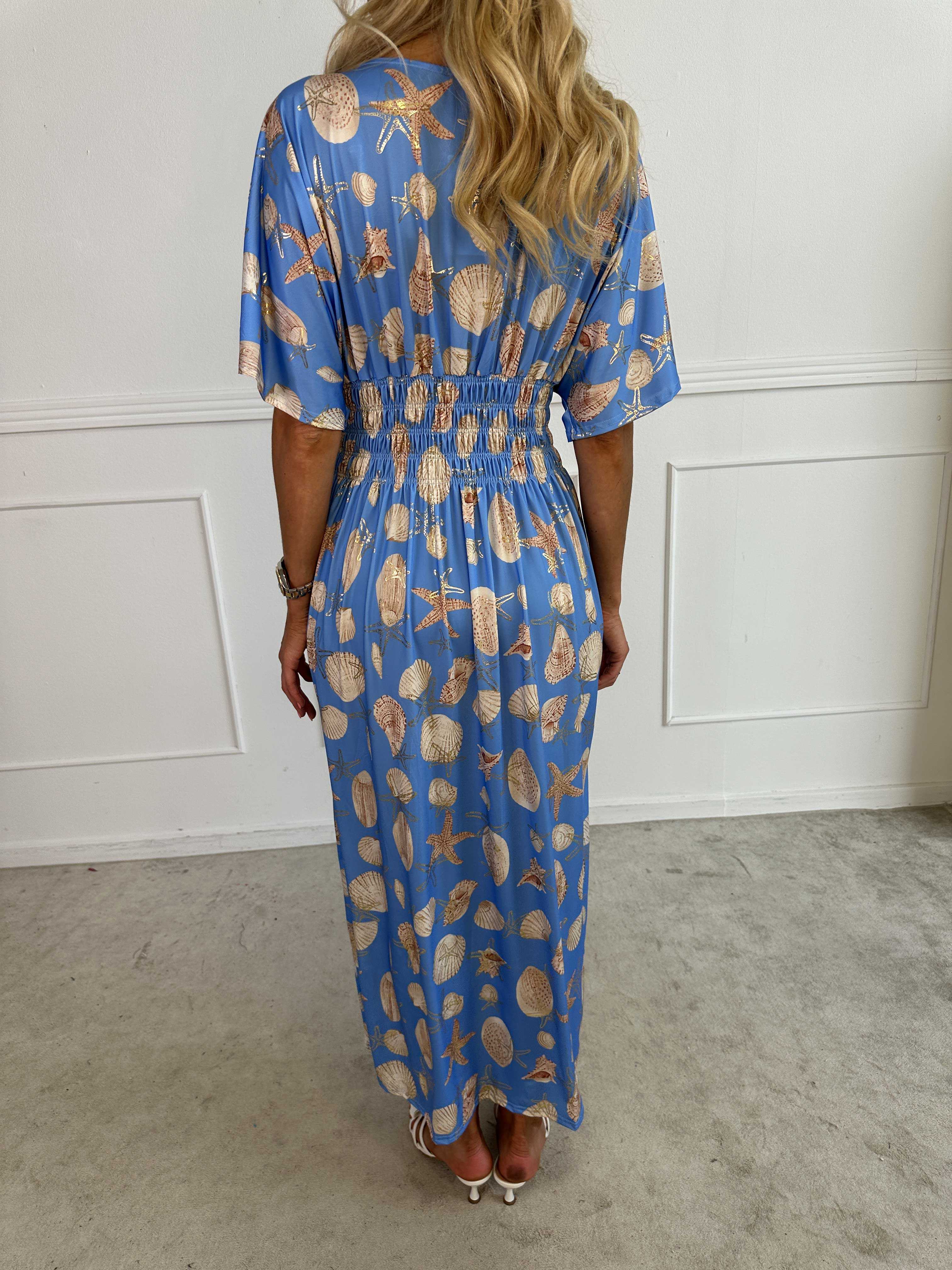 Pams Beach - Lang elastisk kjole med muslinge motiver