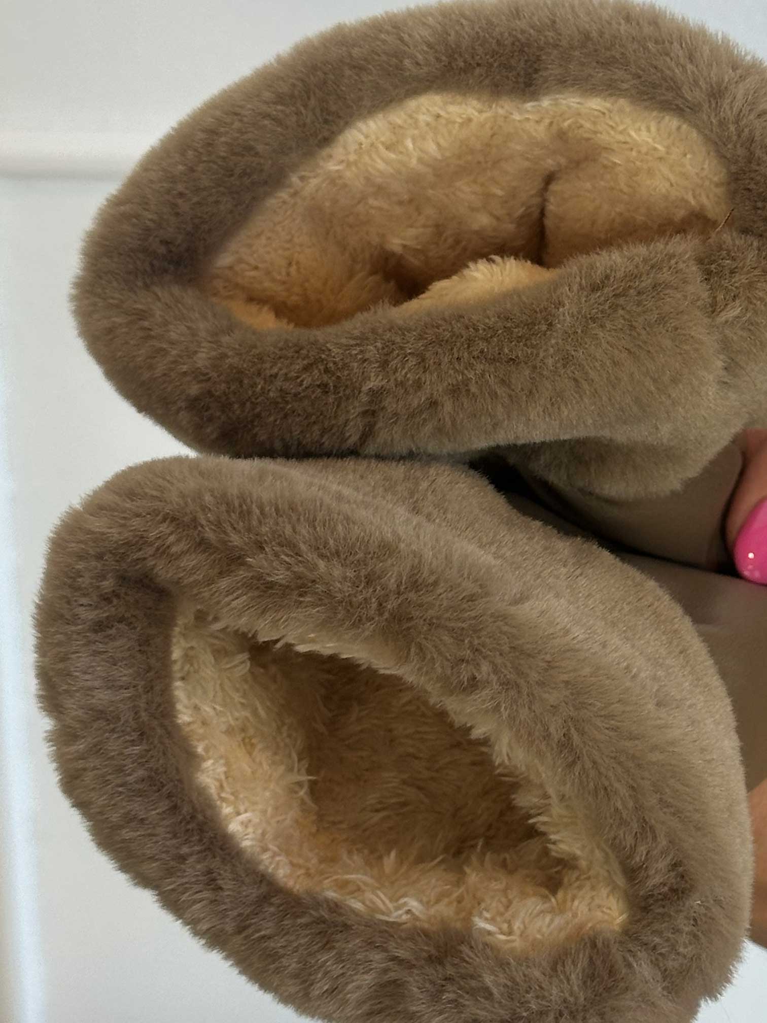 Helina - Sorte læderlook luffer med blødt foer