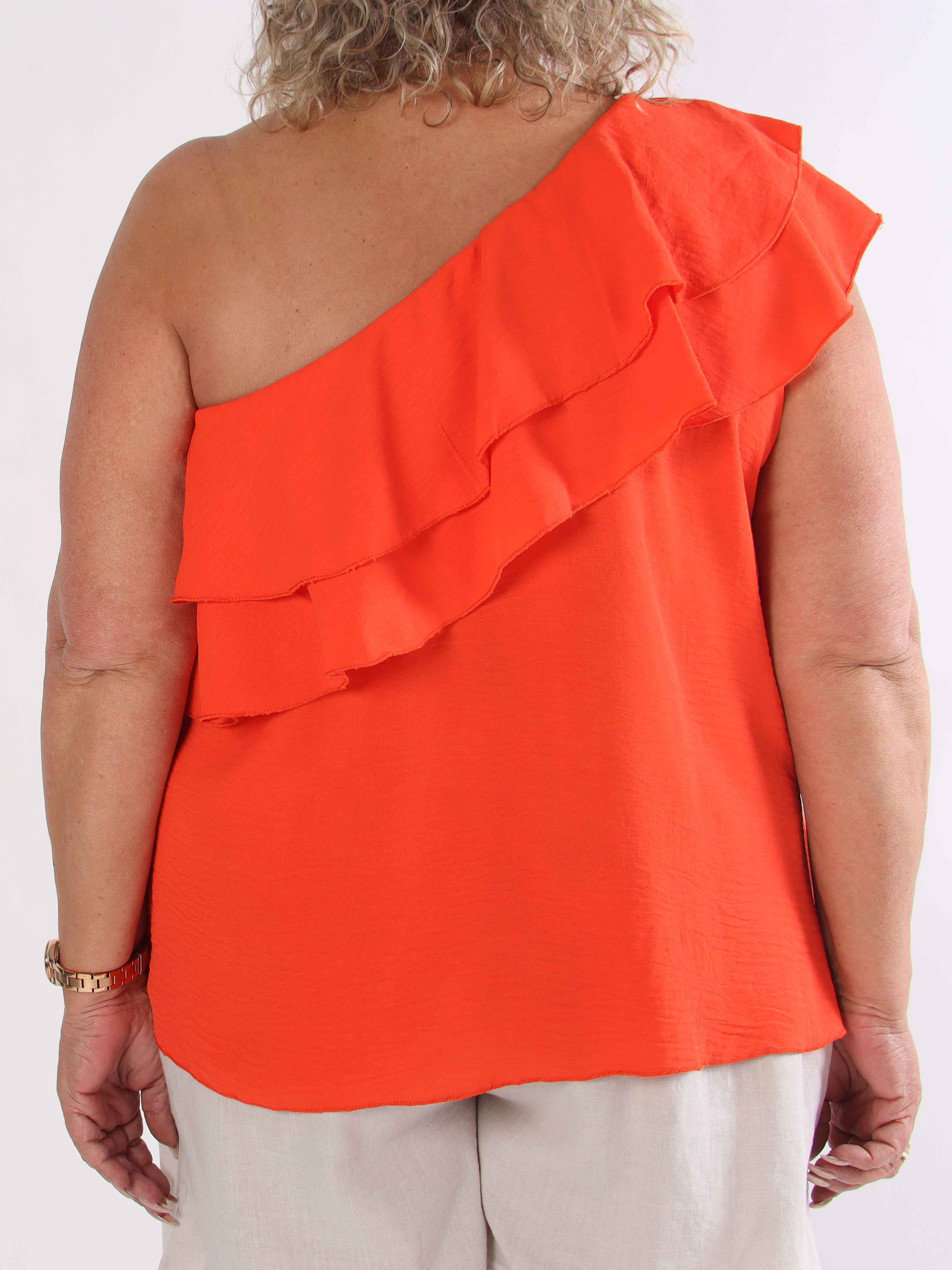 Catelyn Top - Sød one shoulder top med flæser