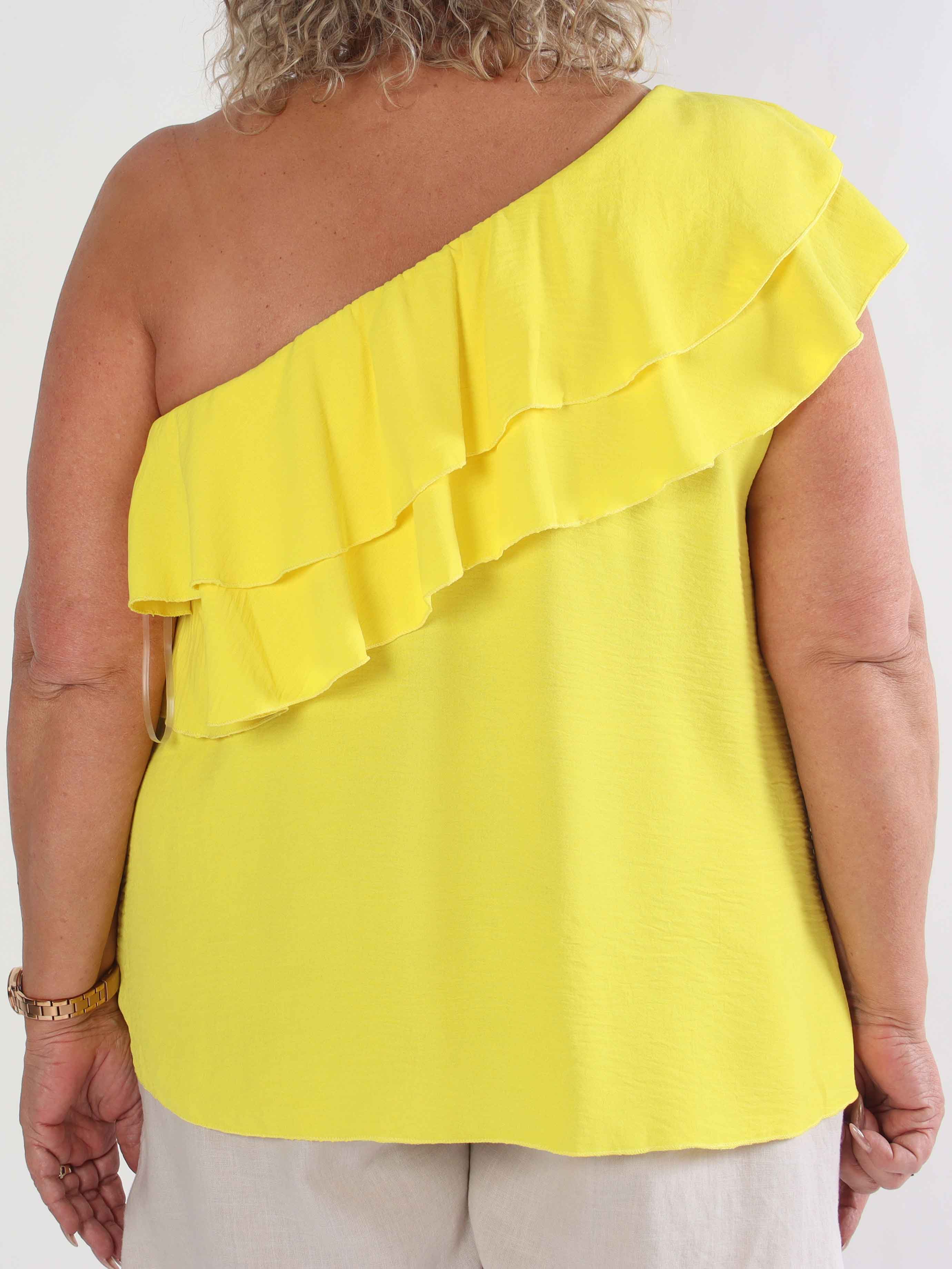 Catelyn Top - Sød one shoulder top med flæser