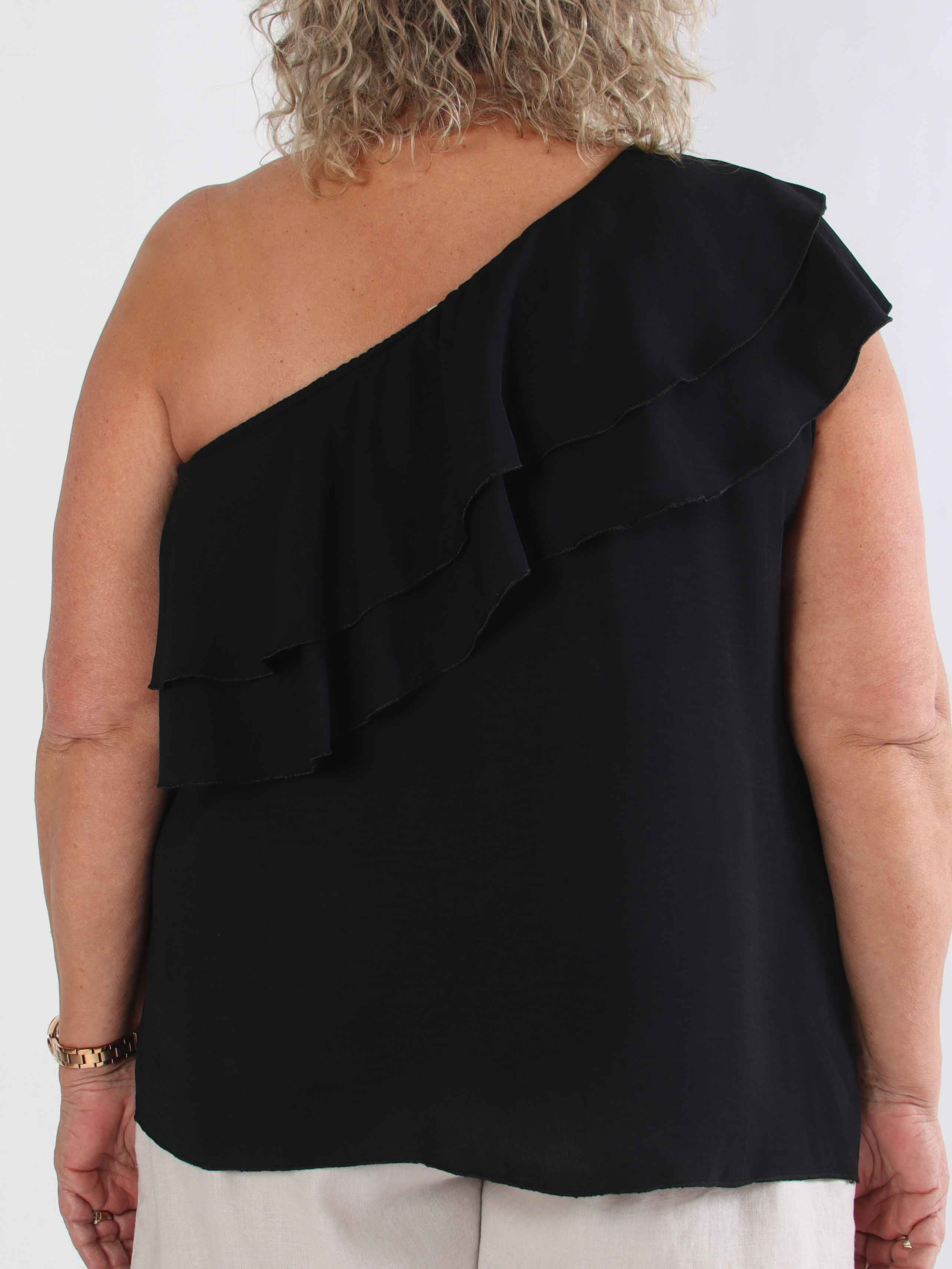 Catelyn Top - Sød one shoulder top med flæser
