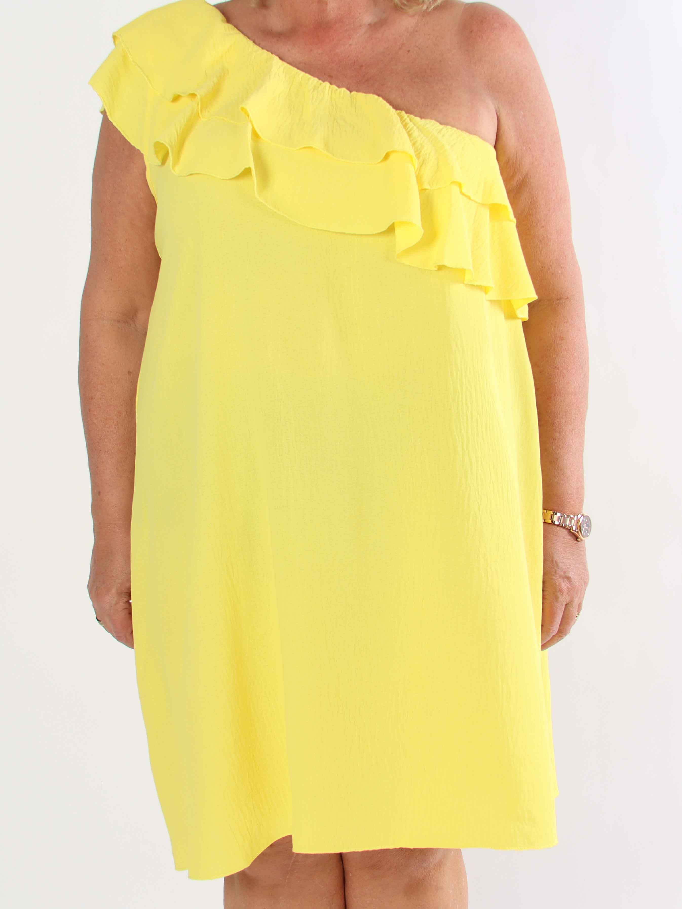 Catelyn - Sød one shoulder kjole med flæser