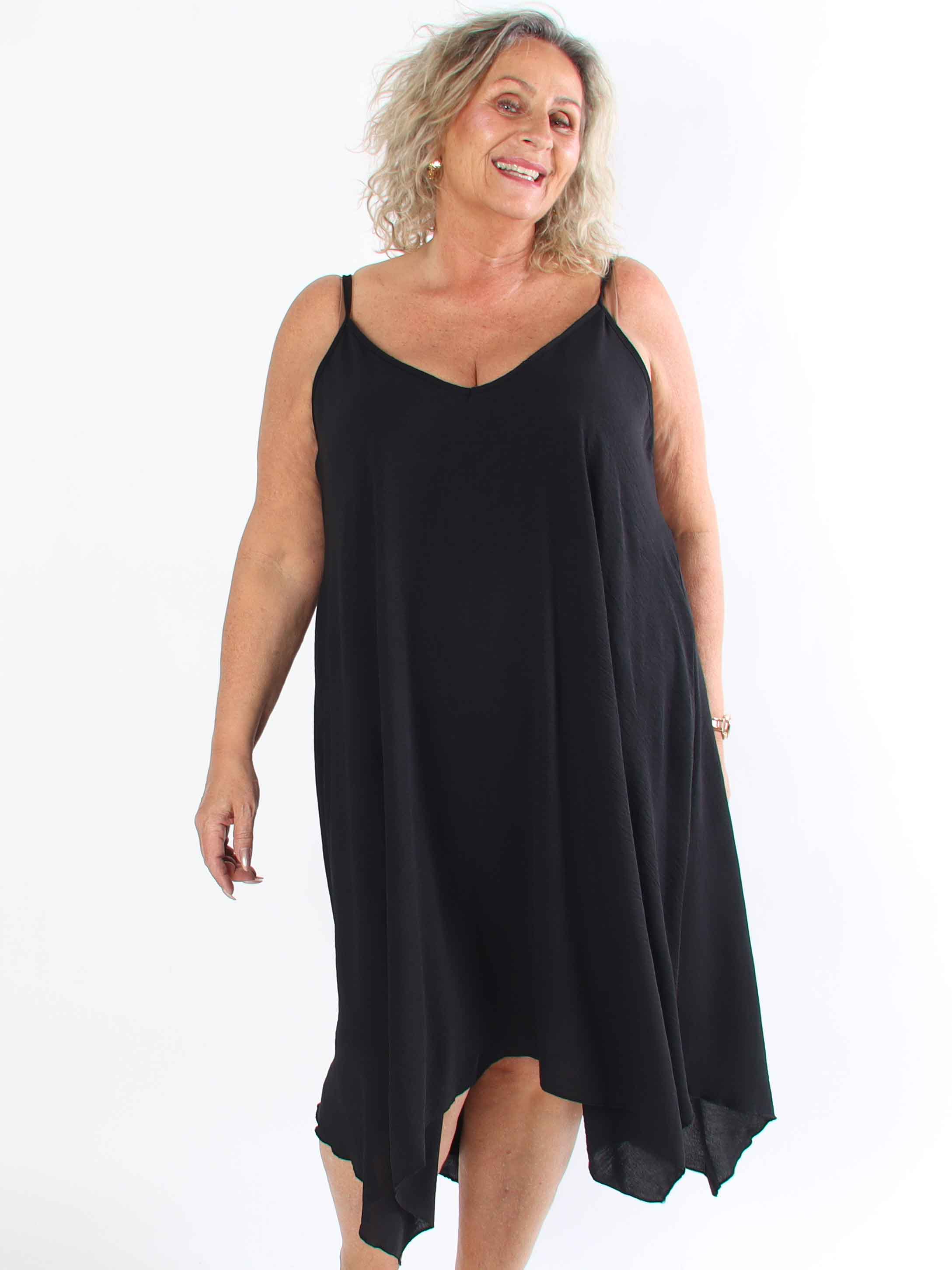 Galadriel - Sød let plus size stropkjole i viskose