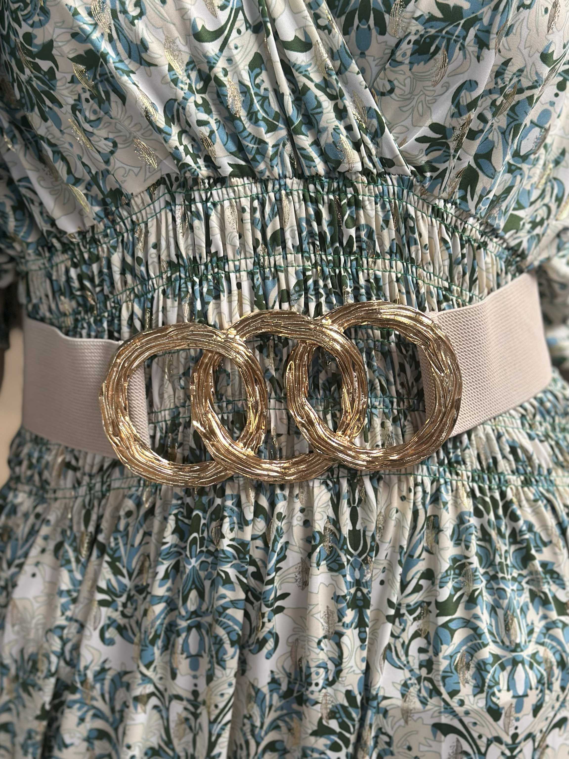 Indira - Elastisk taljebælte med guldspænde