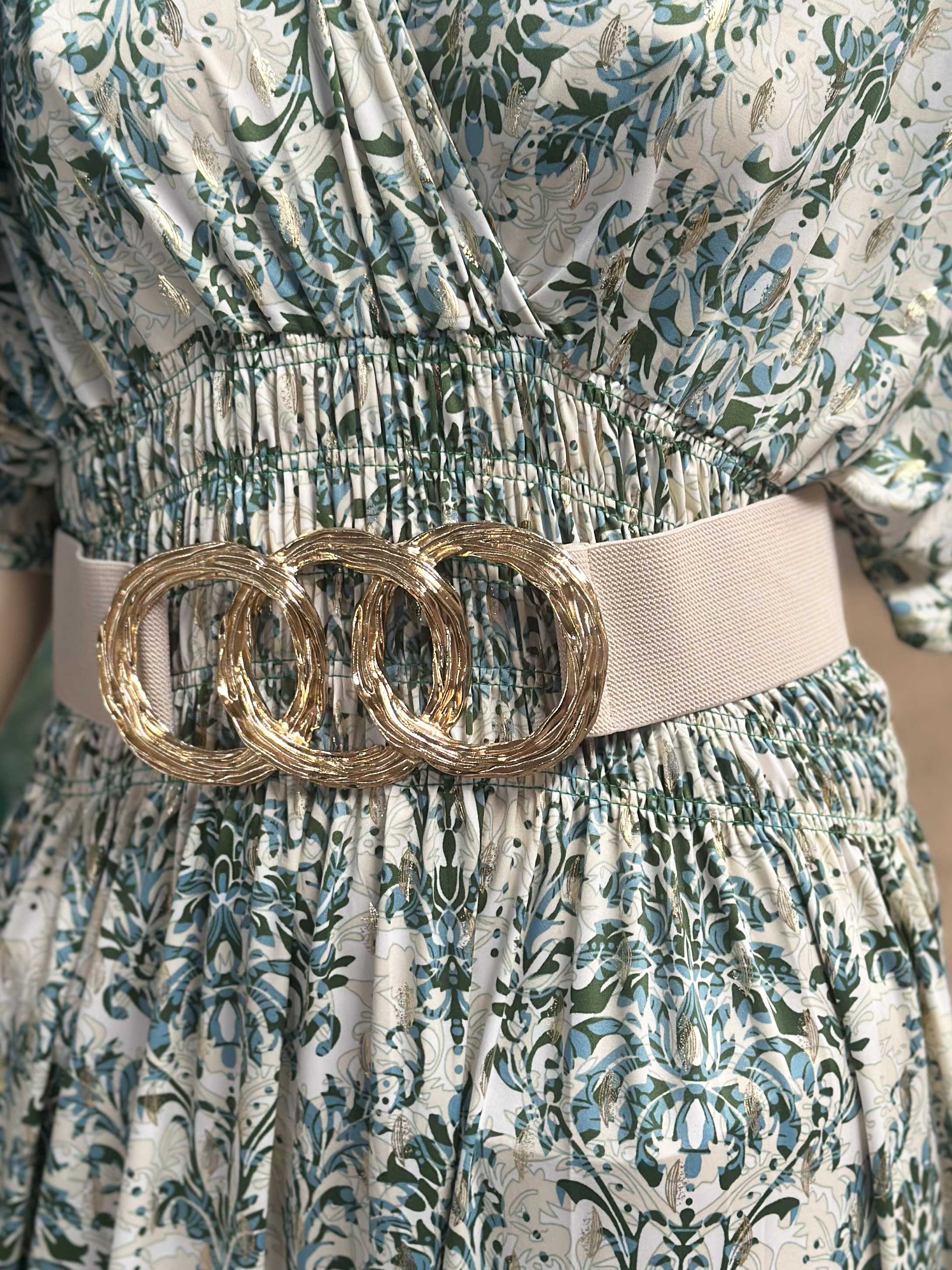 Indira - Elastisk taljebælte med guldspænde