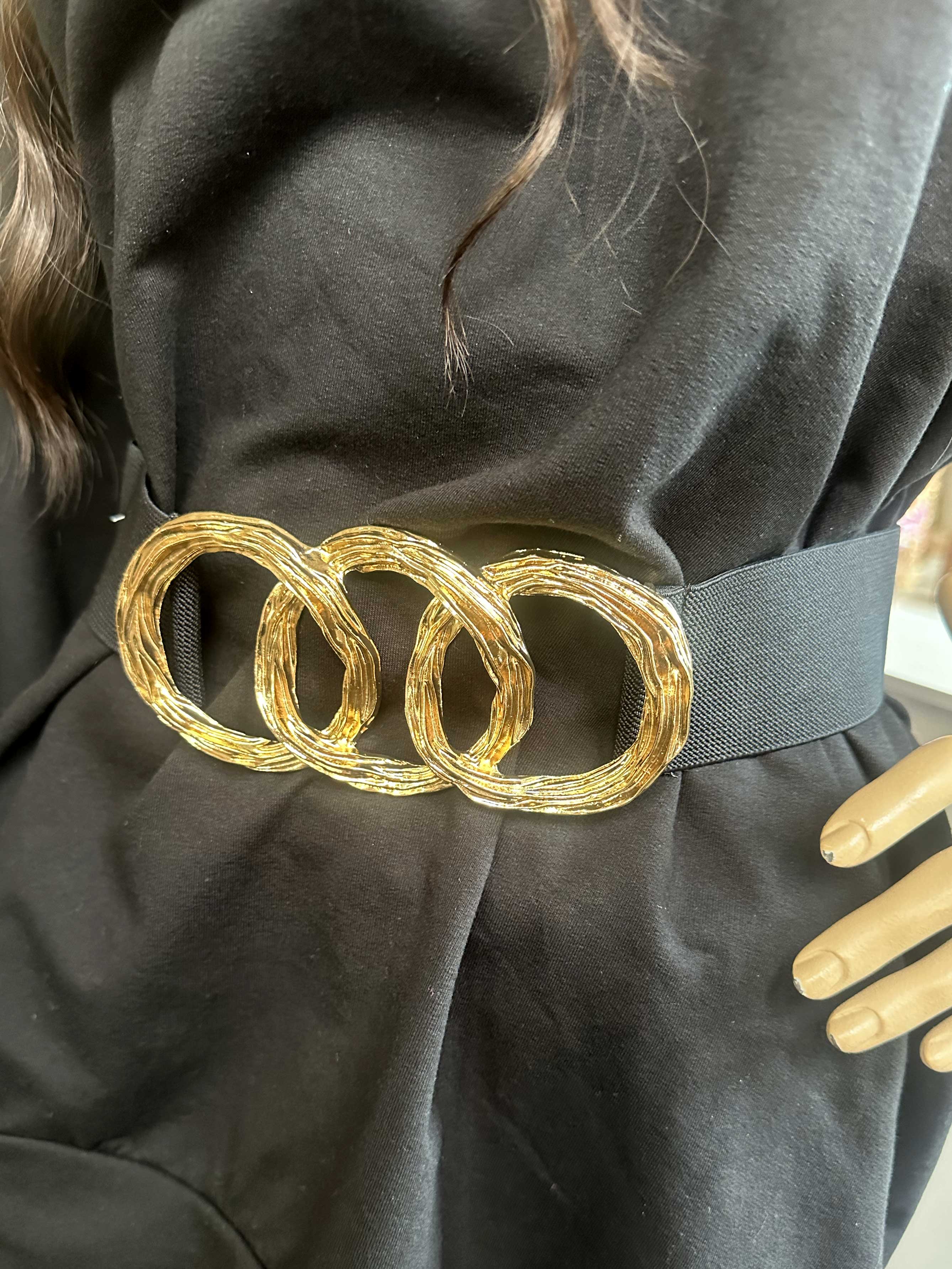 Indira - Elastisk taljebælte med guldspænde