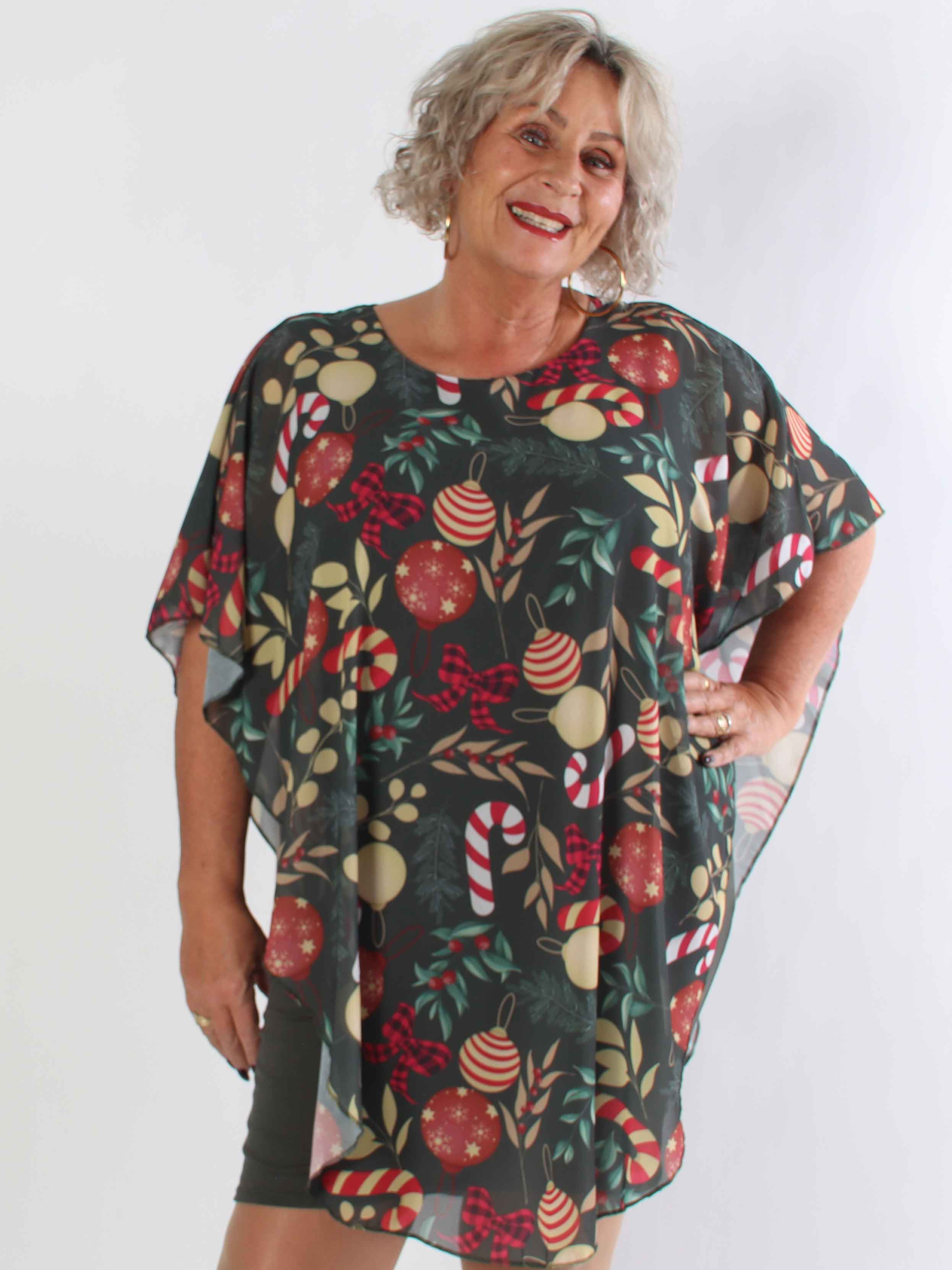 Kenya Christmas - Plus size tunikakjole med julemotiver på