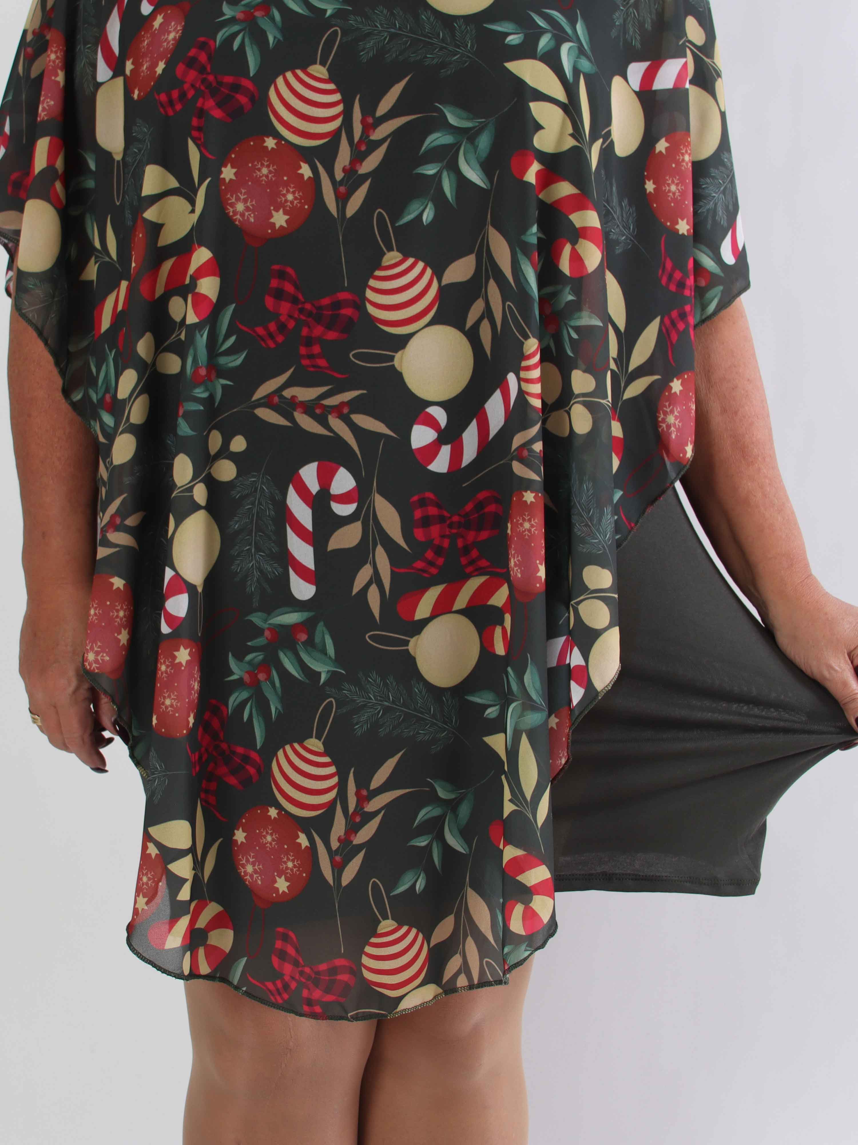 Kenya Christmas - Plus size tunikakjole med julemotiver på