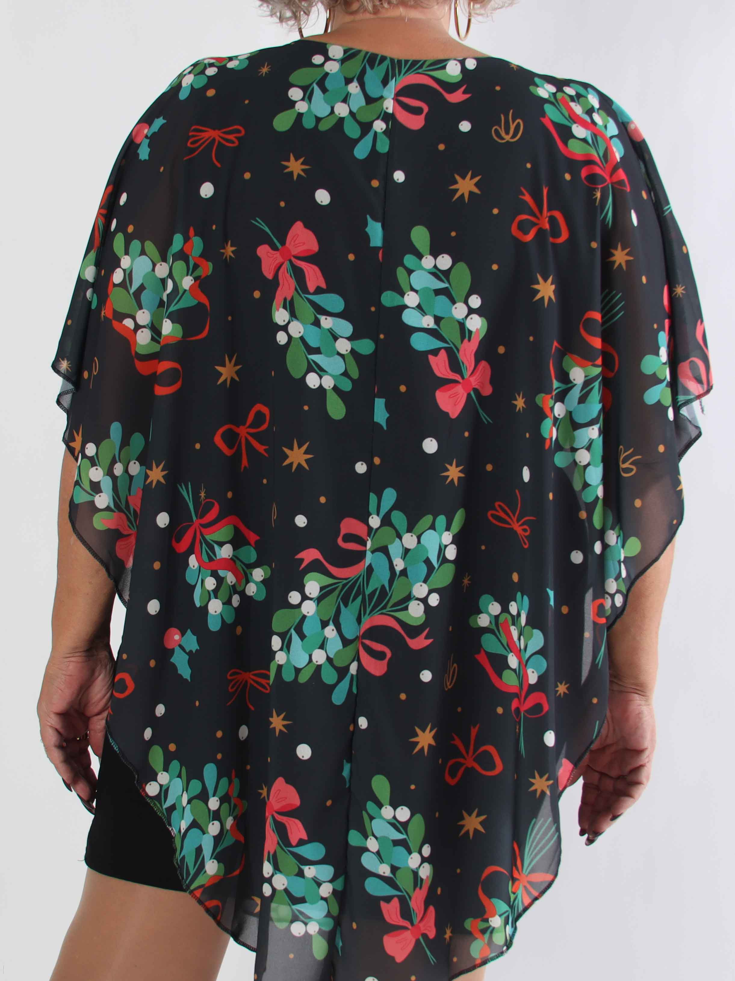 Kenya Mistletoe - Plus size tunikakjole med mistelten motiver på