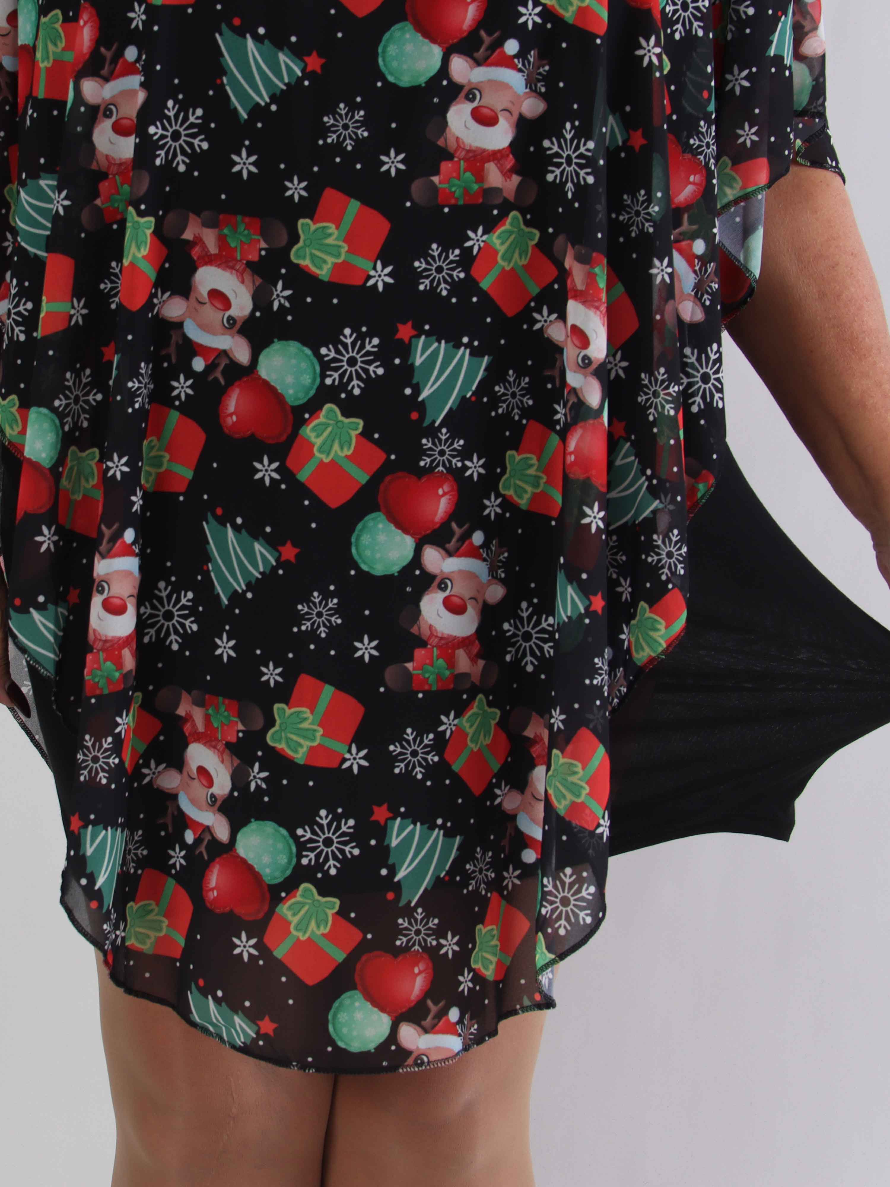 Kenya Christmas - Plus size tunikakjole med julemotiver på