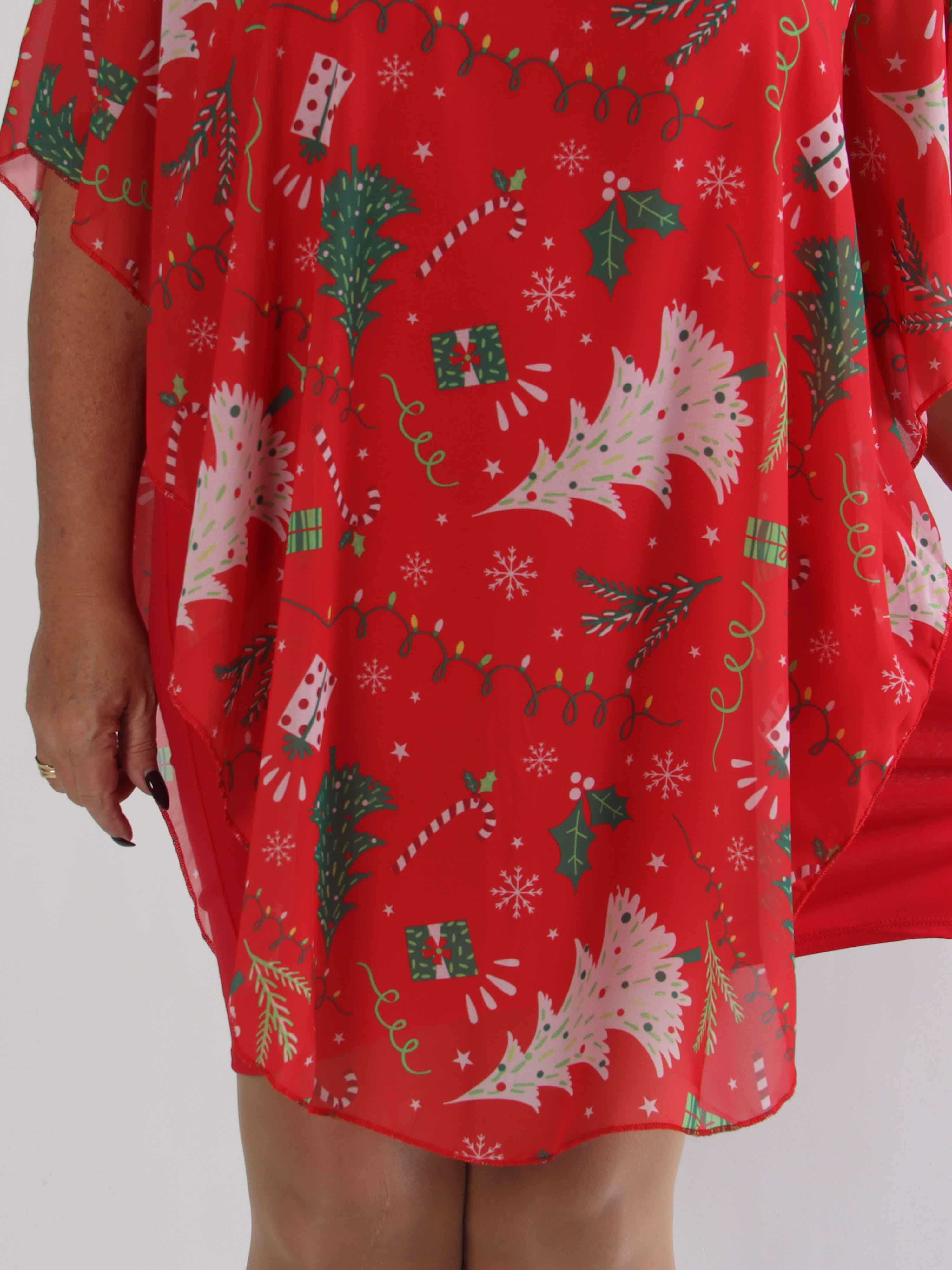 Kenya Christmas - Plus size tunikakjole med julemotiver på