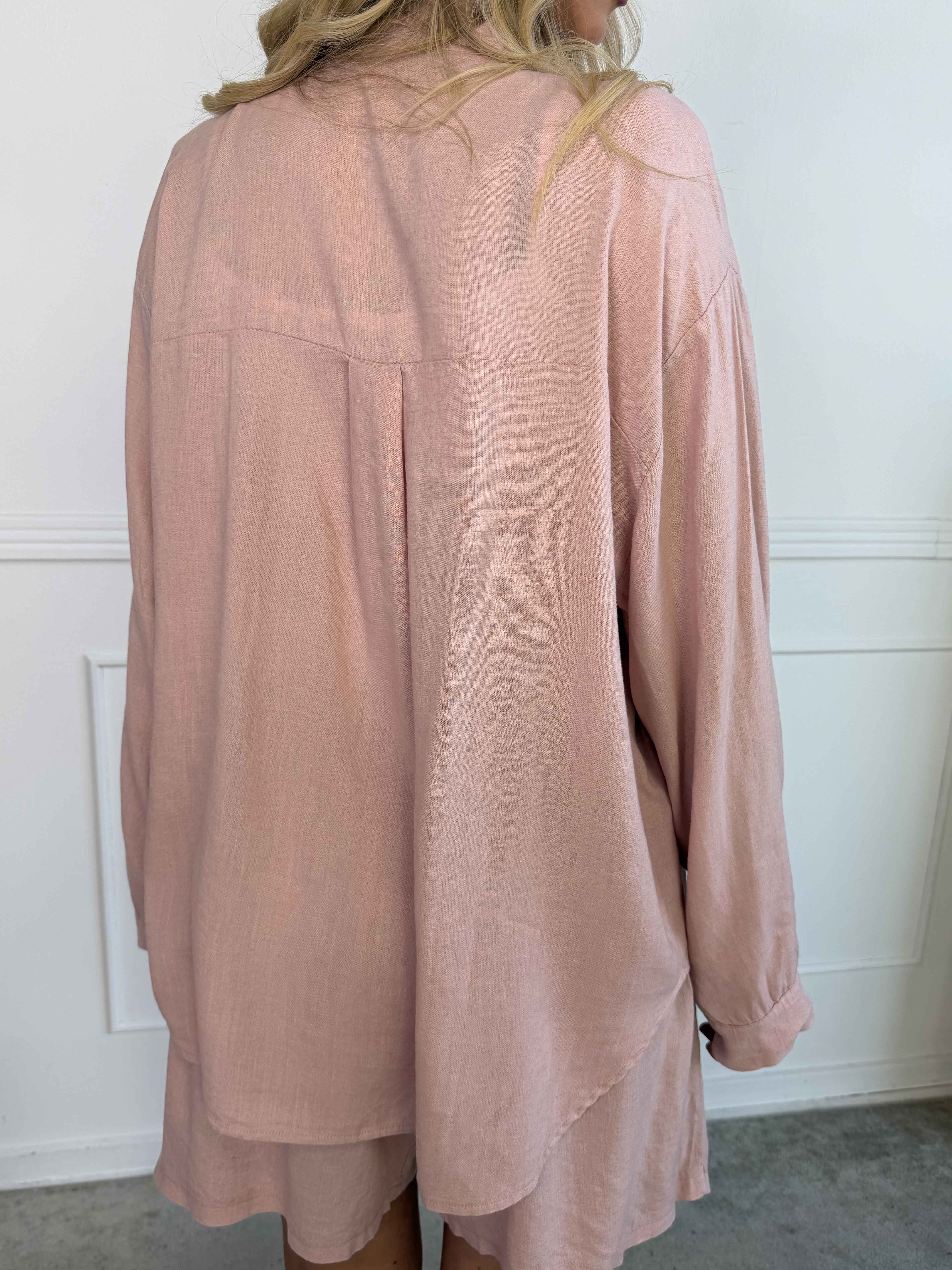 Clara Shirt - Ensfarvet skjorte i viskose og hør