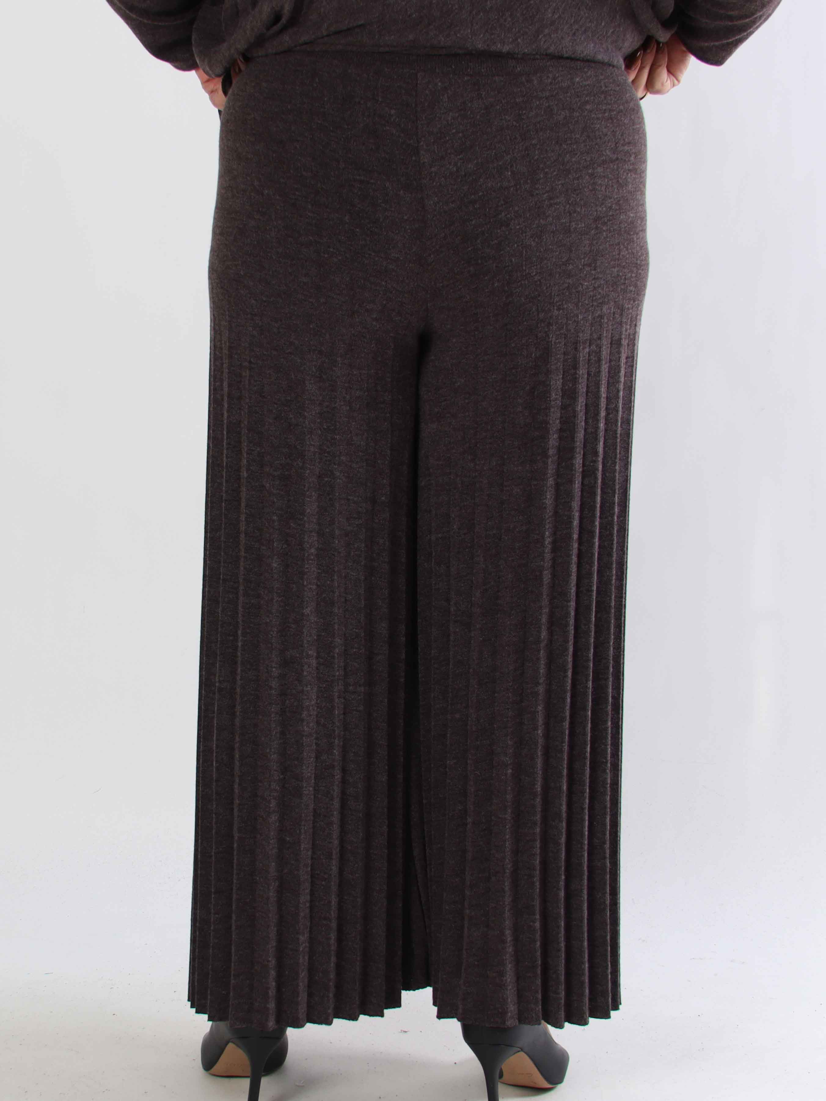 Anita Pants - Bløde og elegante plisserede plus size strikbukser