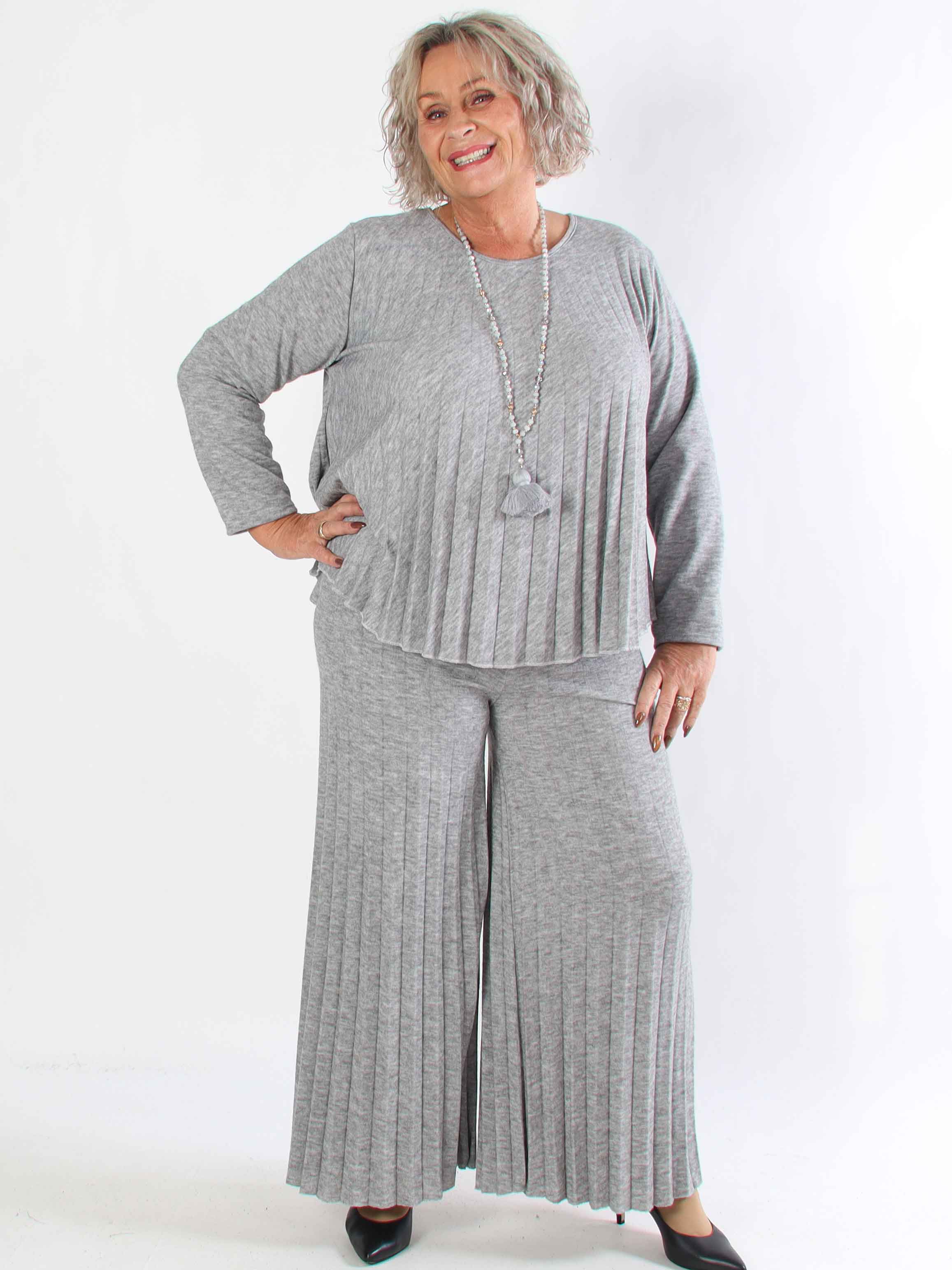 Anita Pants - Bløde og elegante plisserede plus size strikbukser