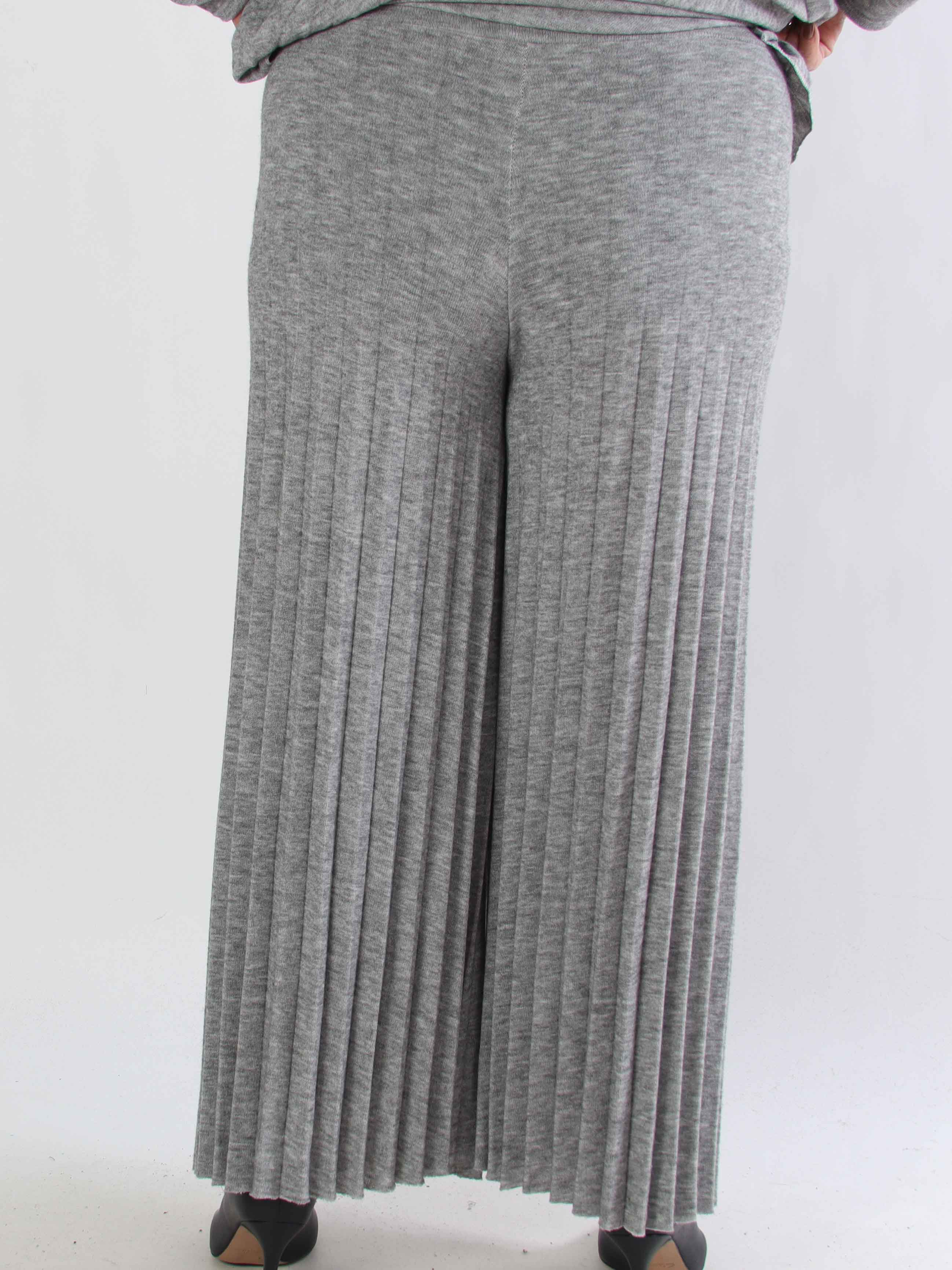 Anita Pants - Bløde og elegante plisserede plus size strikbukser