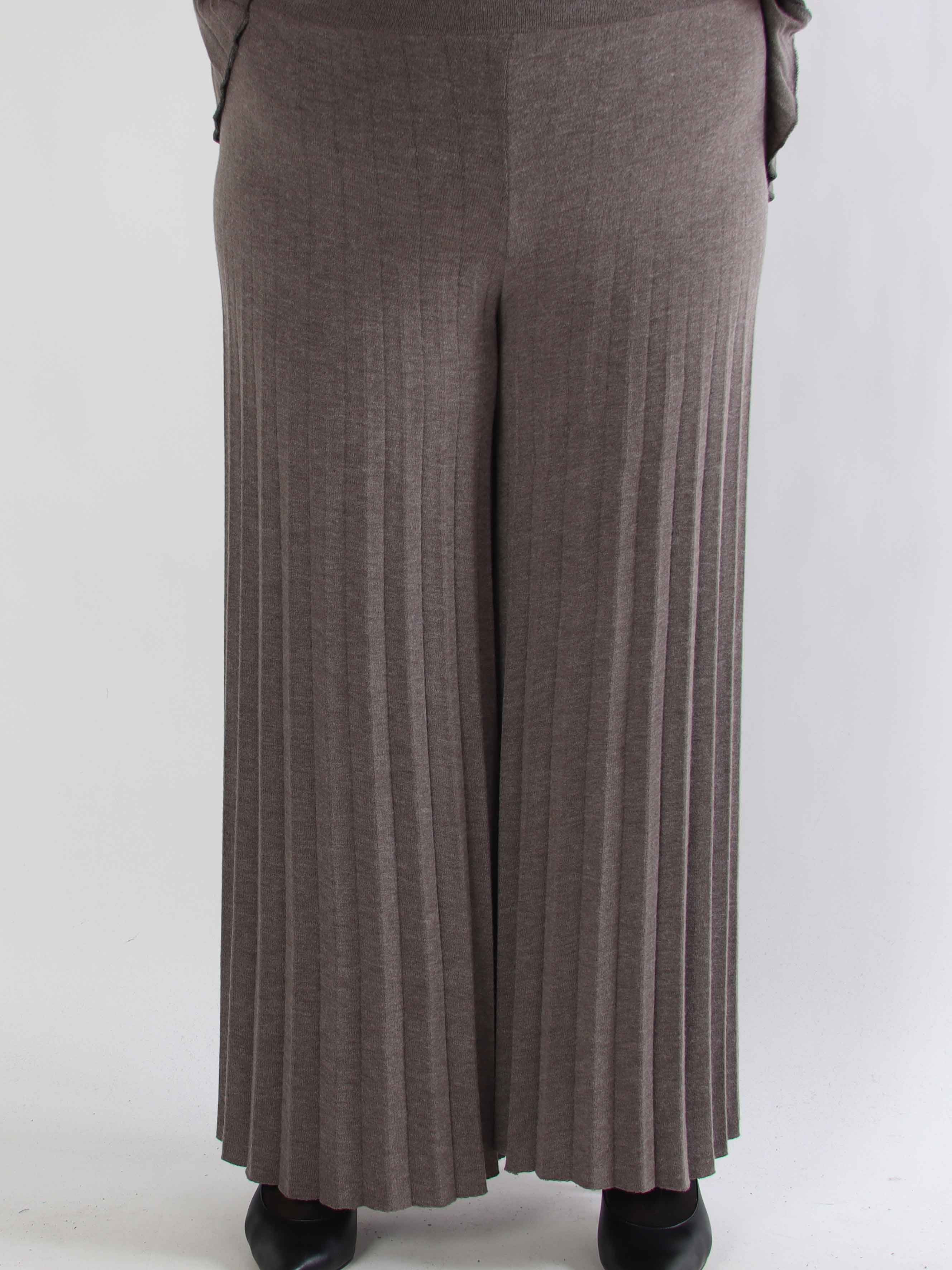 Anita Pants - Bløde og elegante plisserede plus size strikbukser