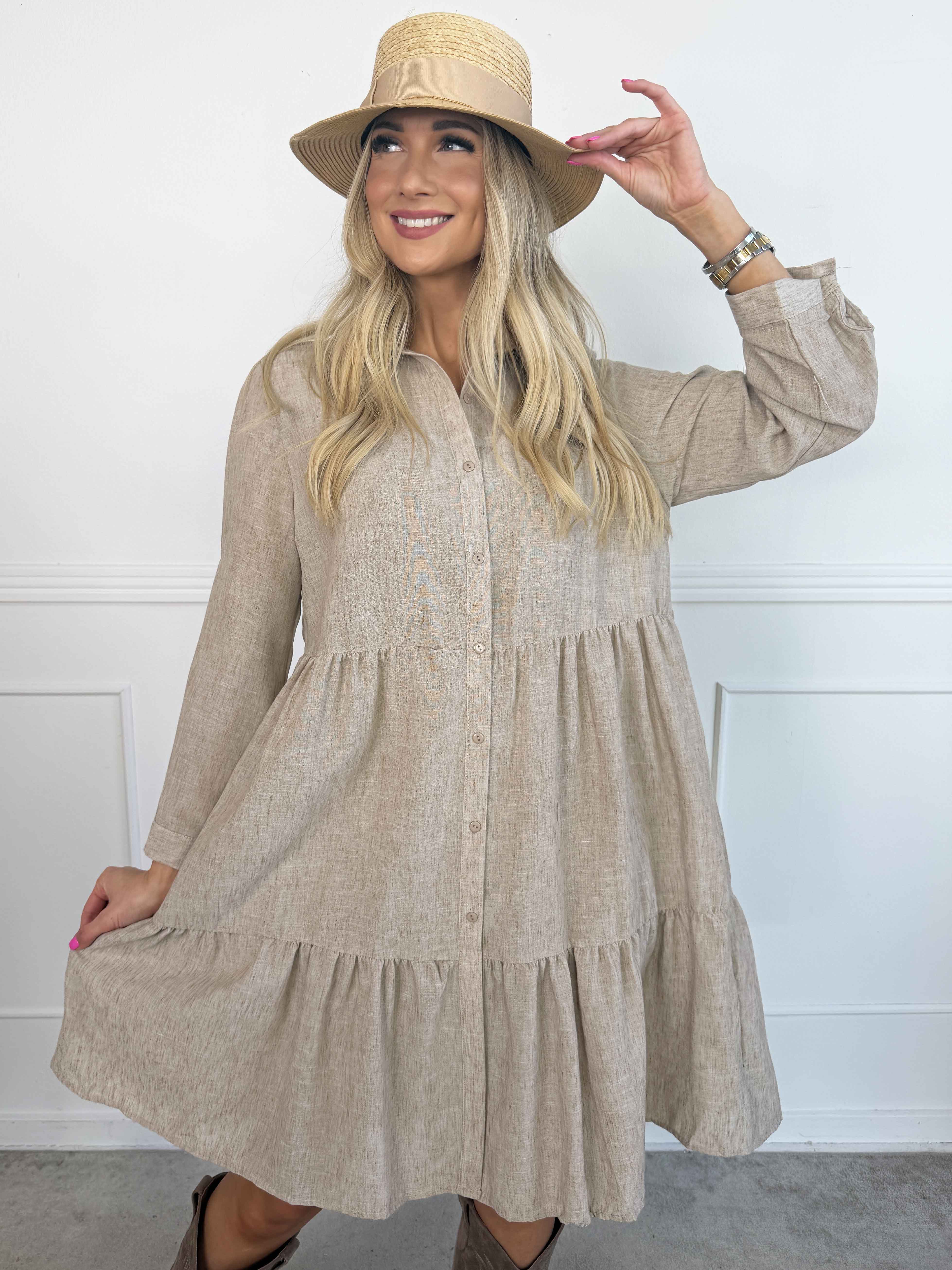 Emma - Skjortekjole i lag på lag look