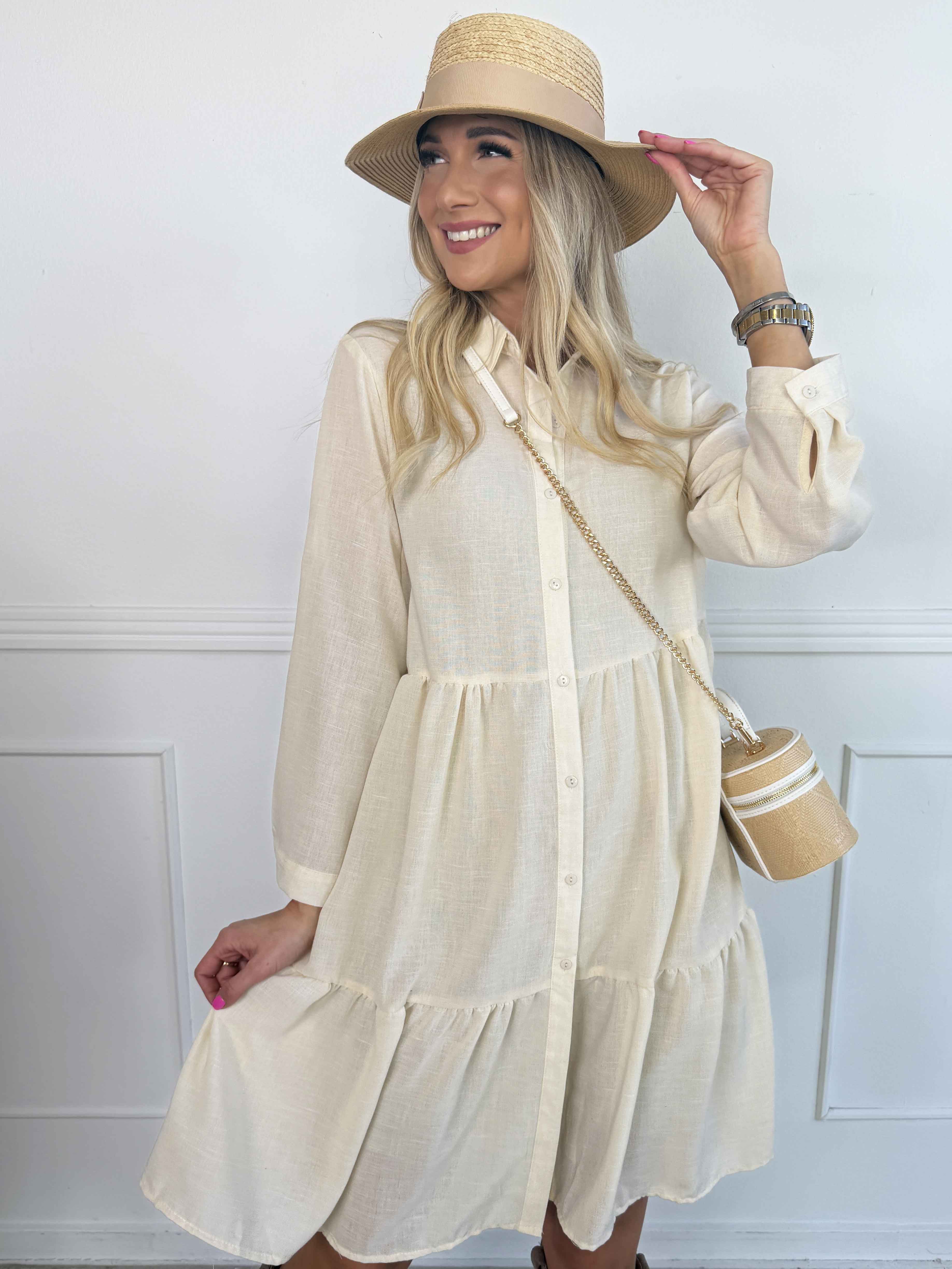 Emma - Skjortekjole i lag på lag look