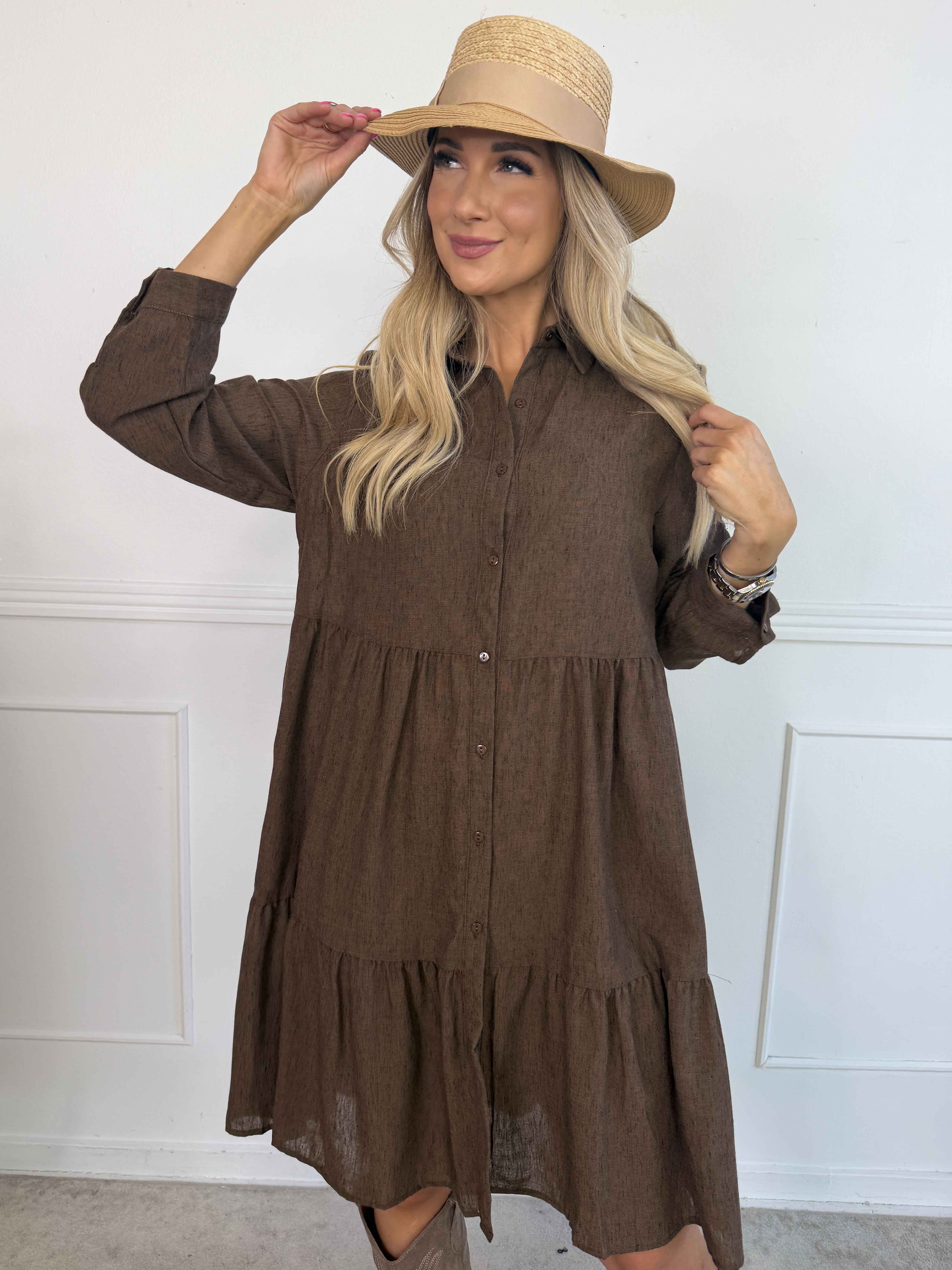 Emma - Skjortekjole i lag på lag look