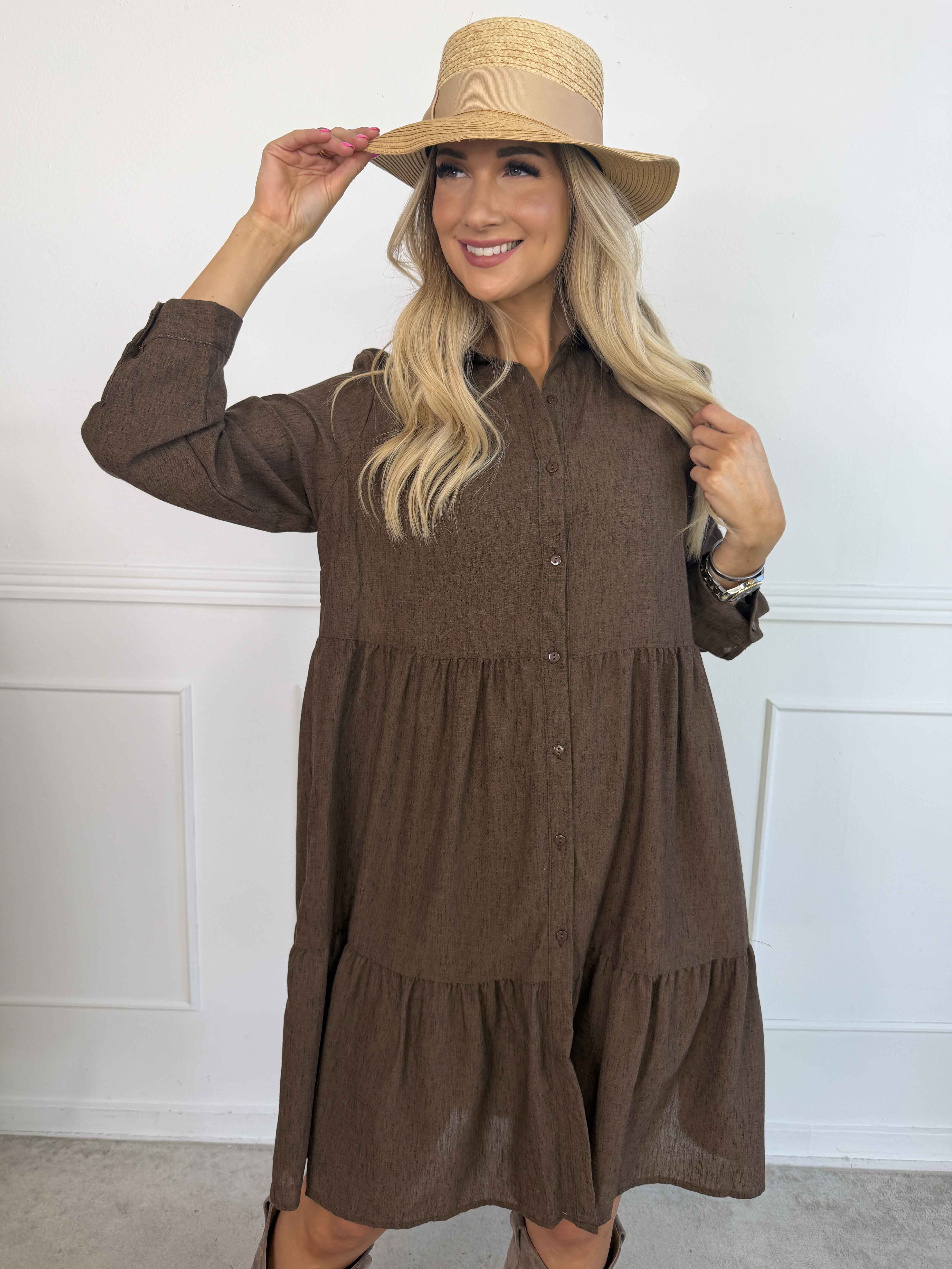 Emma - Skjortekjole i lag på lag look