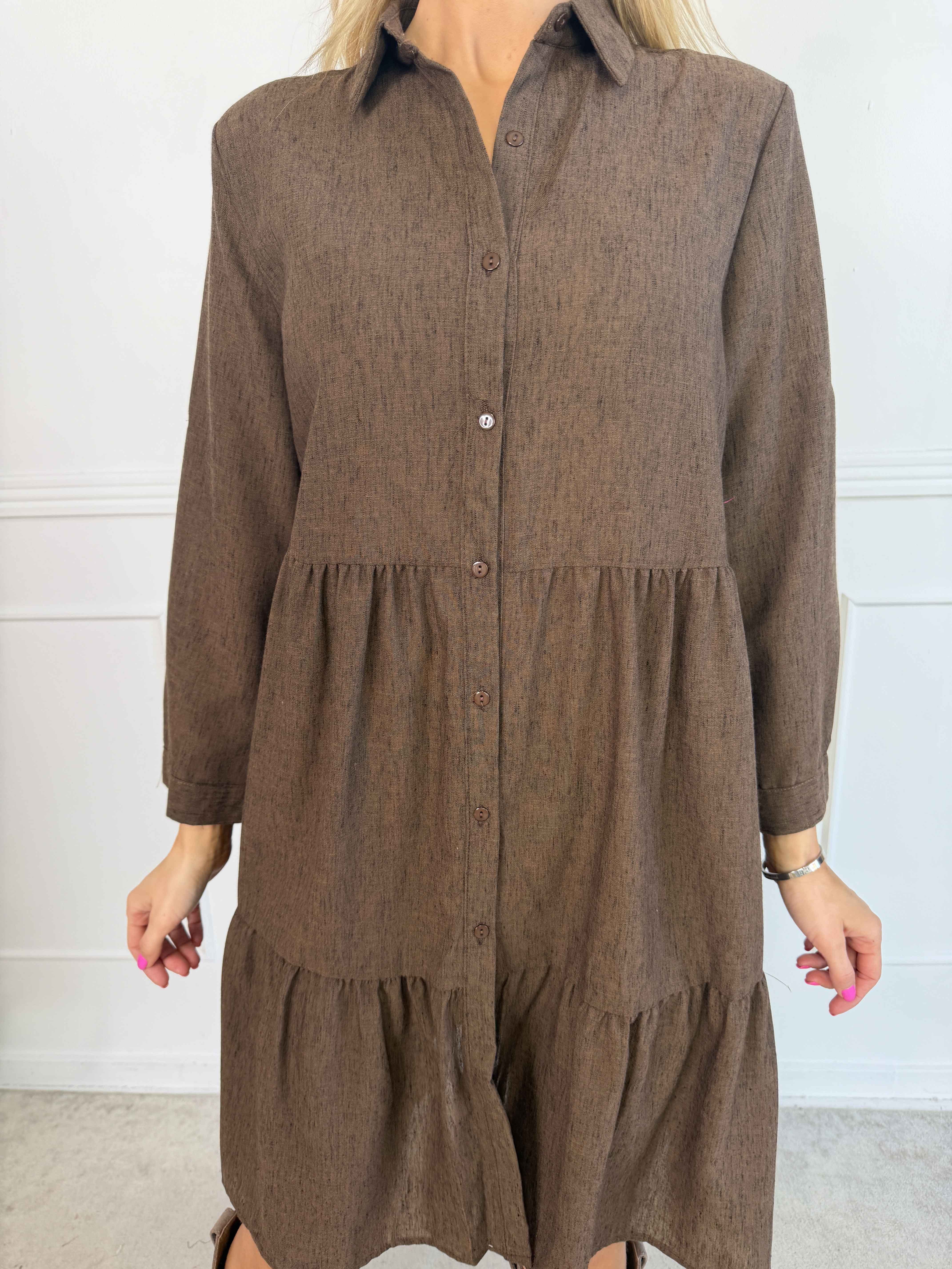 Emma - Skjortekjole i lag på lag look