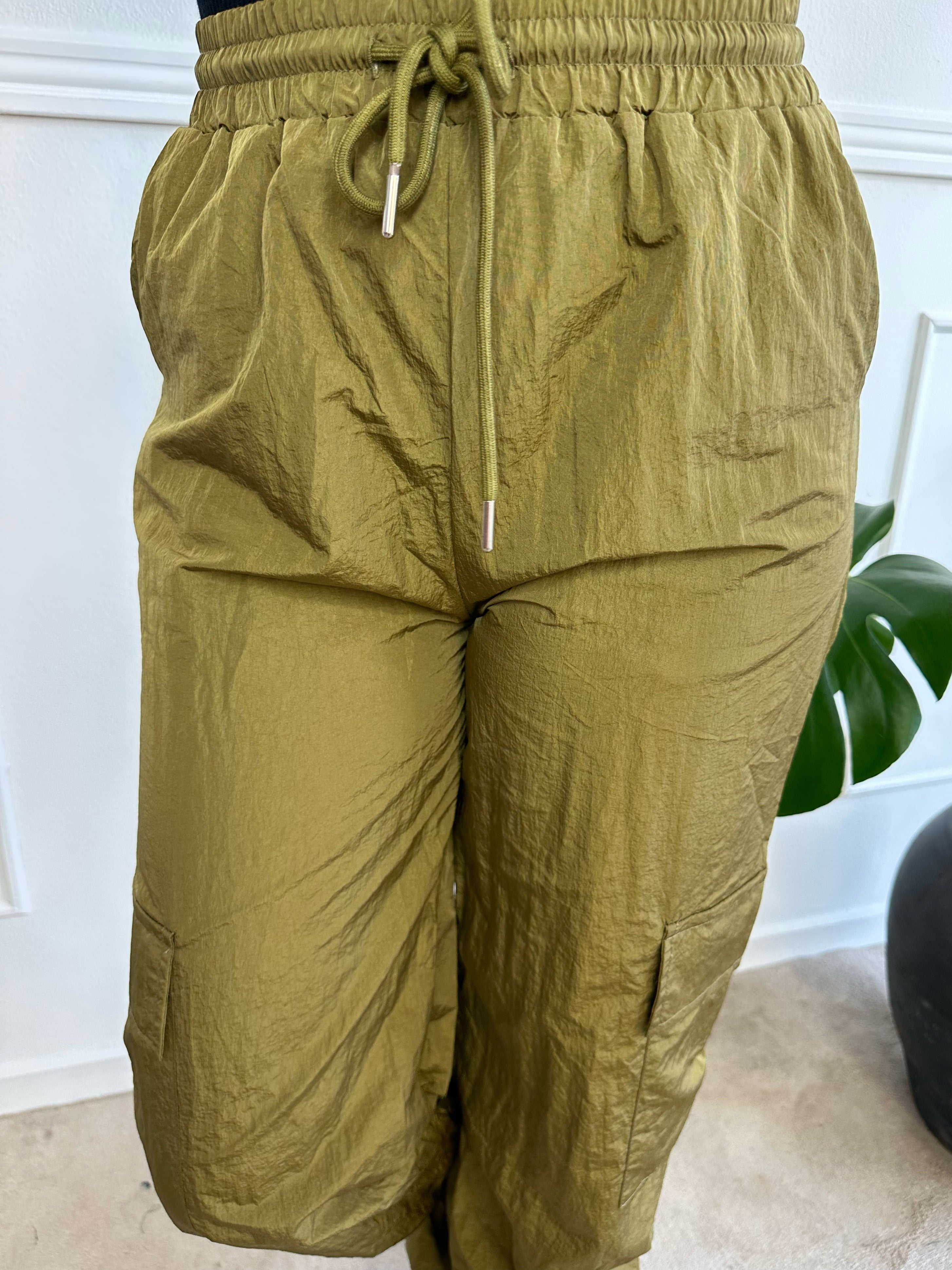 Galina - Fede cargo bukser med elastikkant i livet