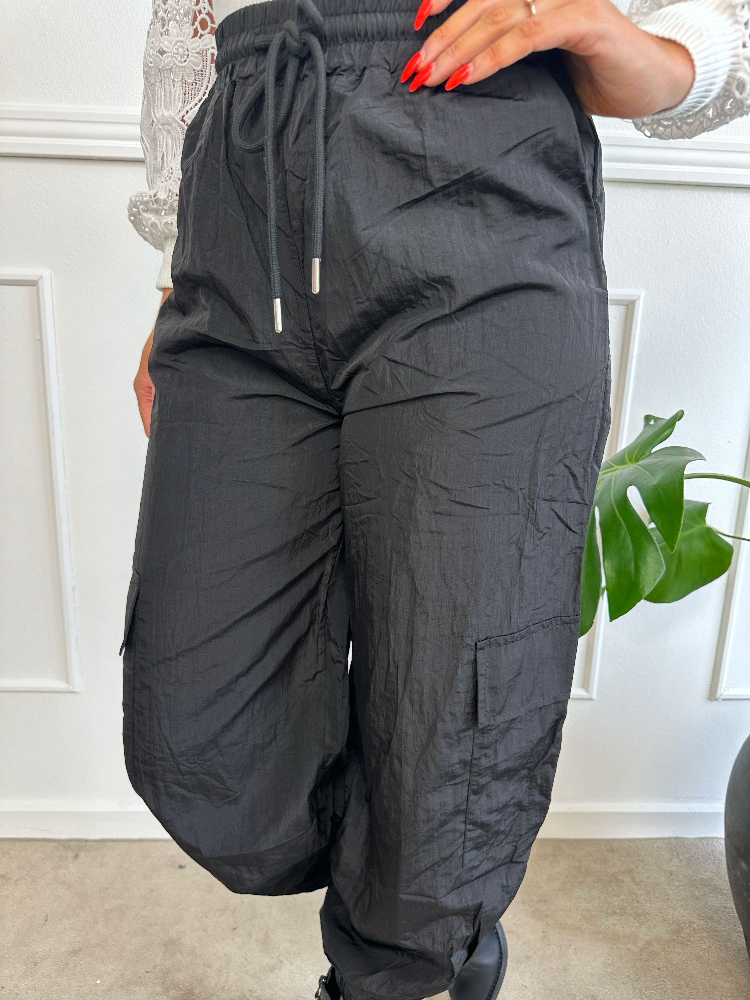 Galina - Fede cargo bukser med elastikkant i livet