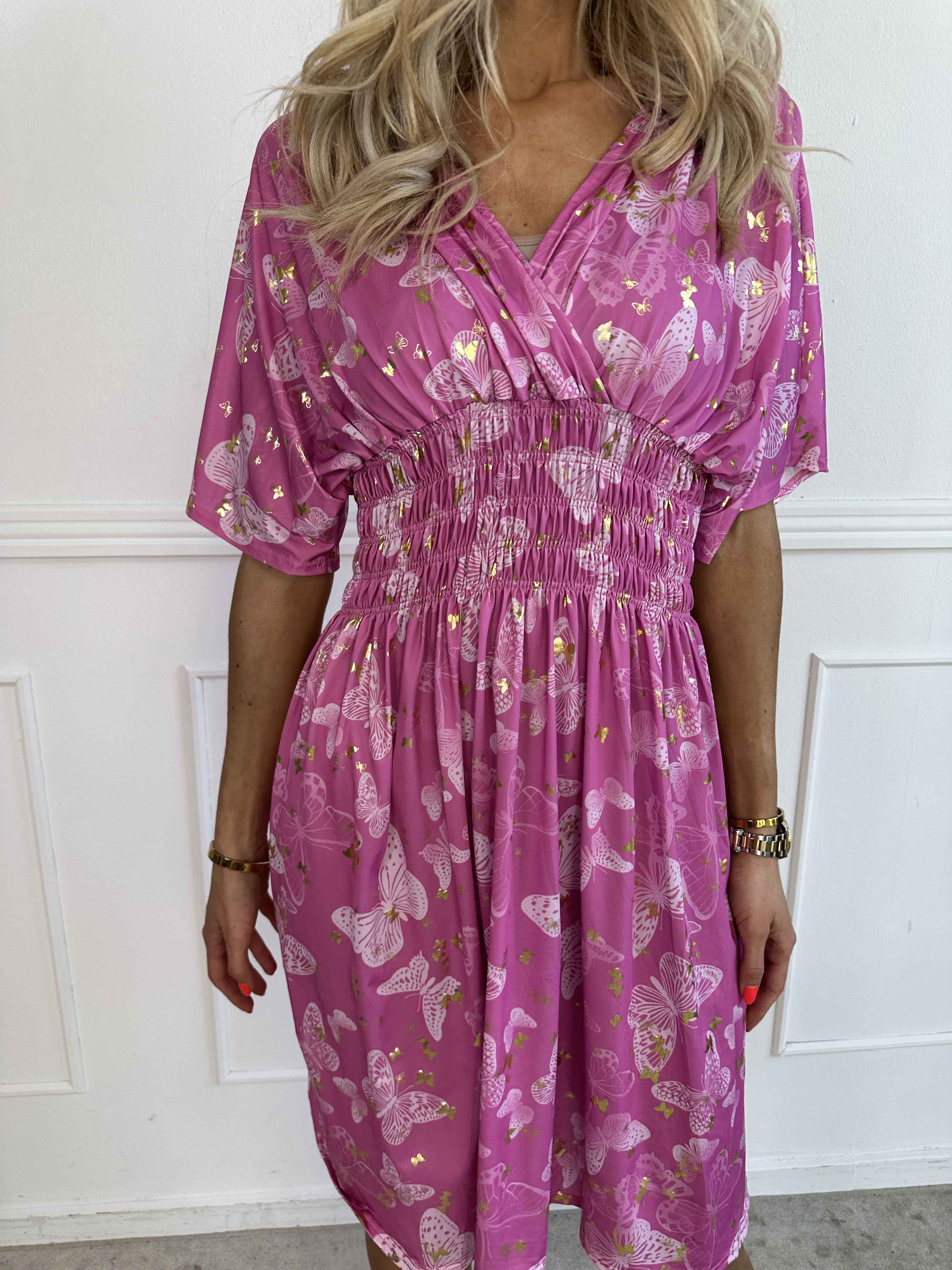 Pams Butterfly Short - Elastisk kjole med sommerfugleprint